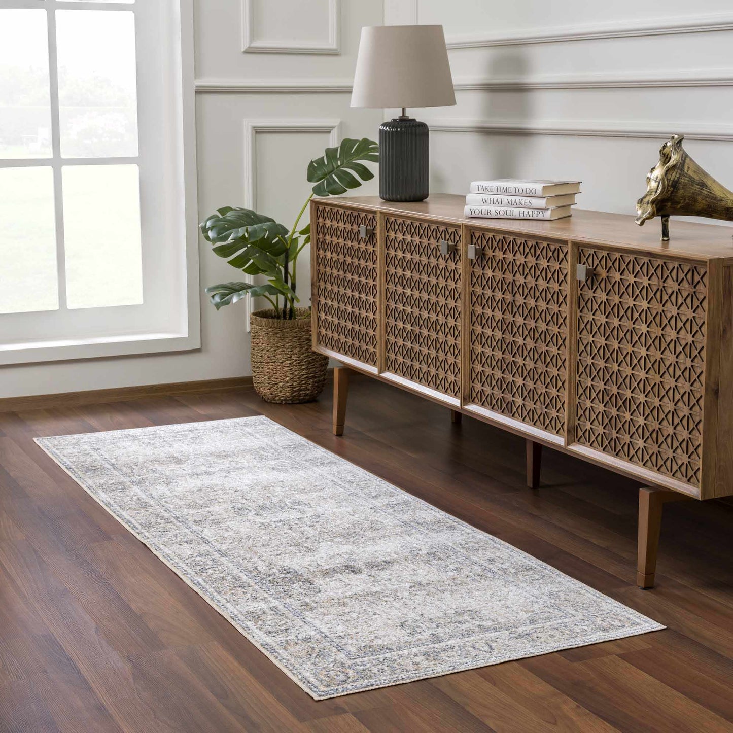 Washable Flat Pile Area Rug - Soft Durable Stylish Rug for Any Room