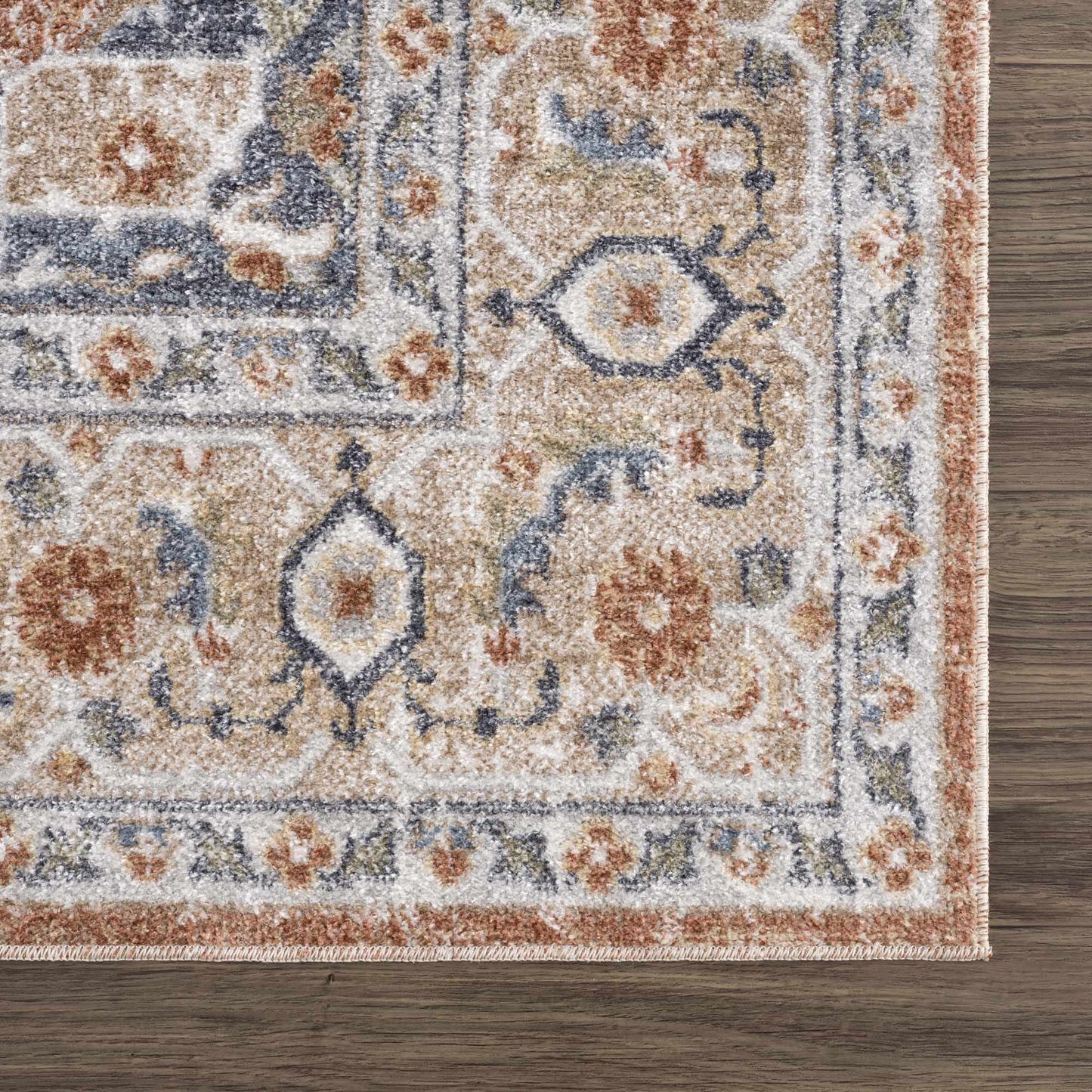 Washable Flat Pile Rug - Soft Durable Gael Rust Home Decor