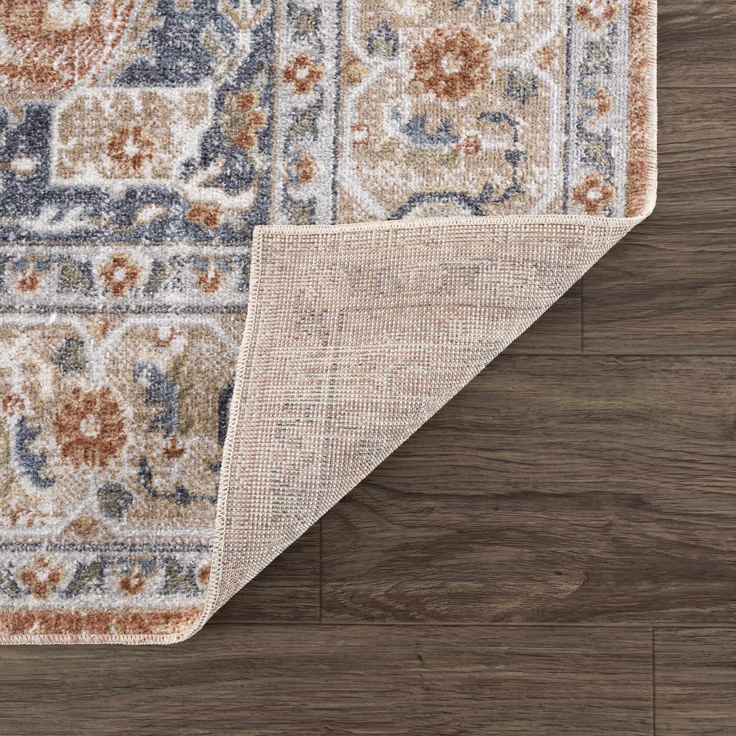 Washable Flat Pile Rug - Soft Durable Gael Rust Home Decor