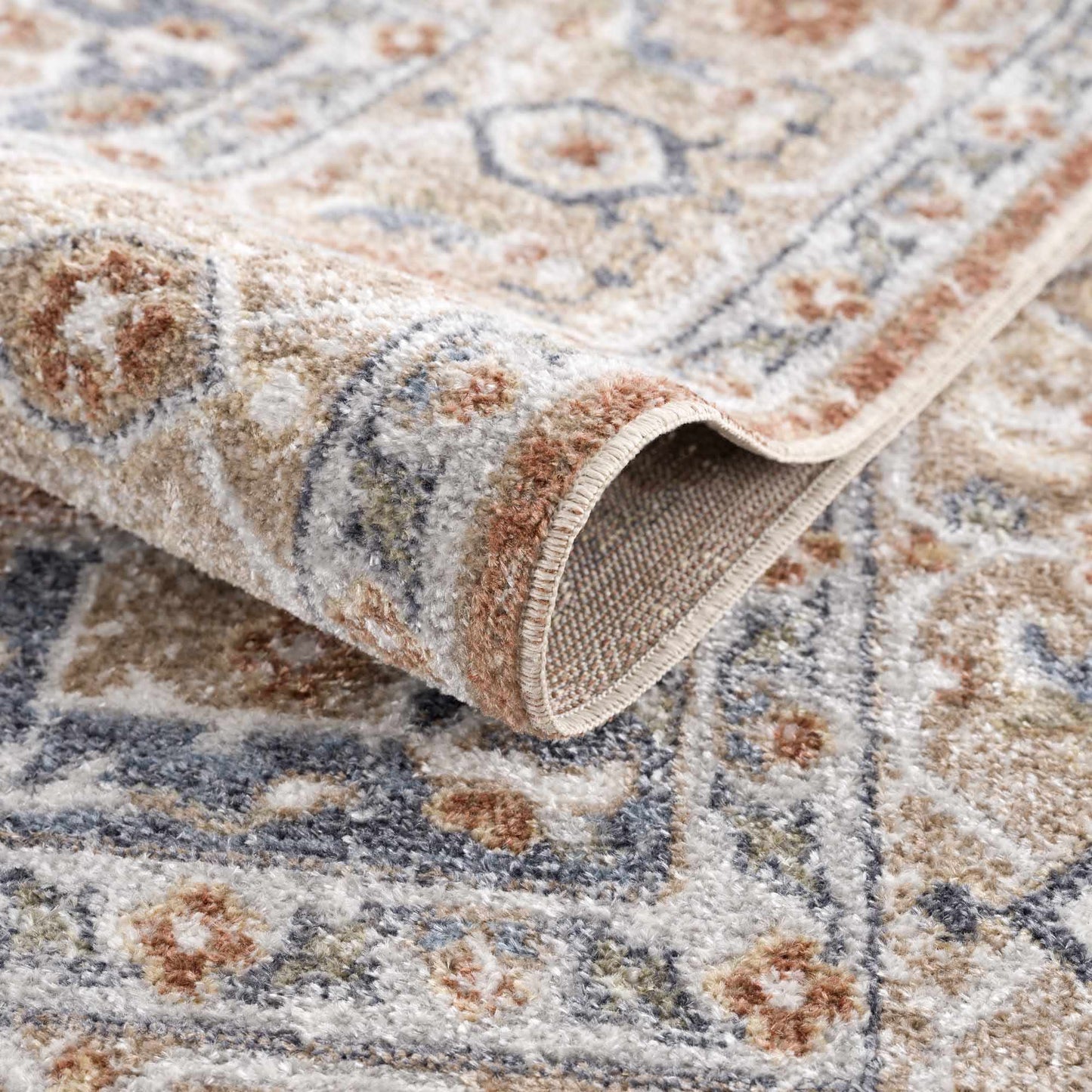 Washable Flat Pile Rug - Soft Durable Gael Rust Home Decor