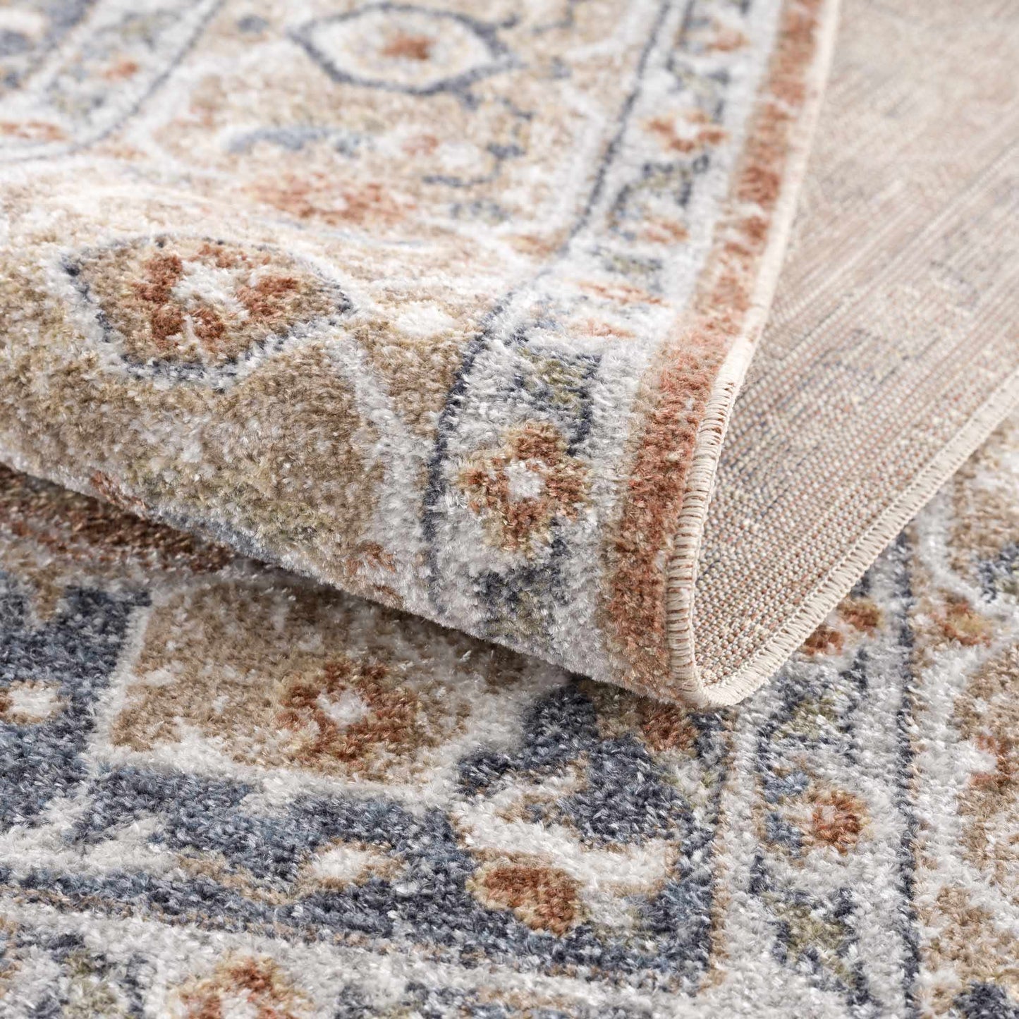 Washable Flat Pile Rug - Soft Durable Gael Rust Home Decor
