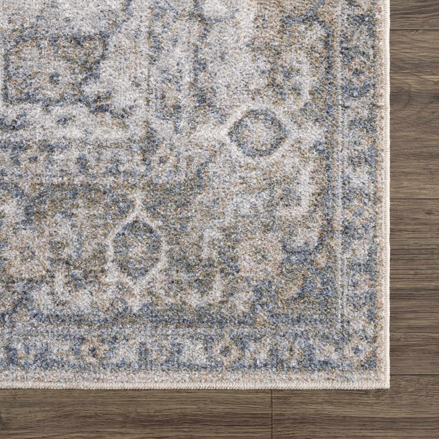 Washable Blue Flat Pile Rug - Stylish Durable Home Decor
