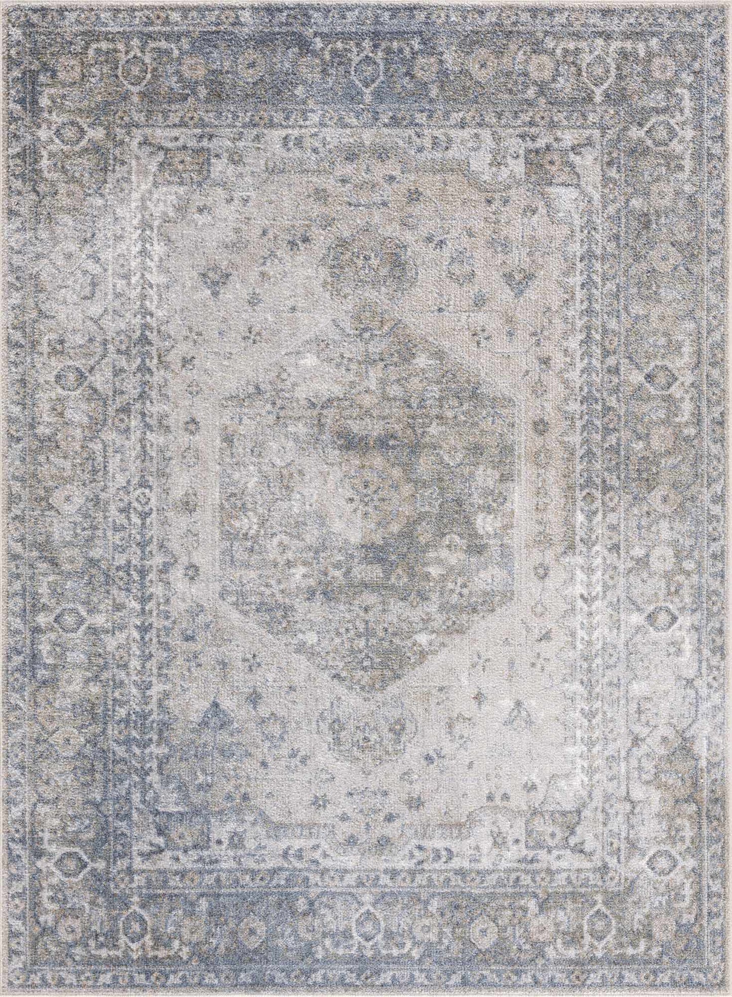 Washable Blue Flat Pile Rug - Stylish Durable Home Decor