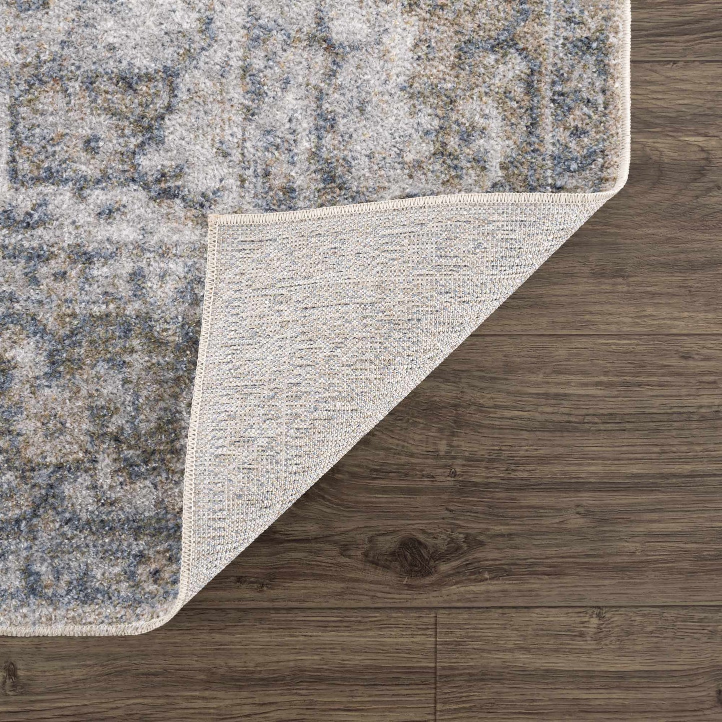 Washable Blue Flat Pile Rug - Stylish Durable Home Decor