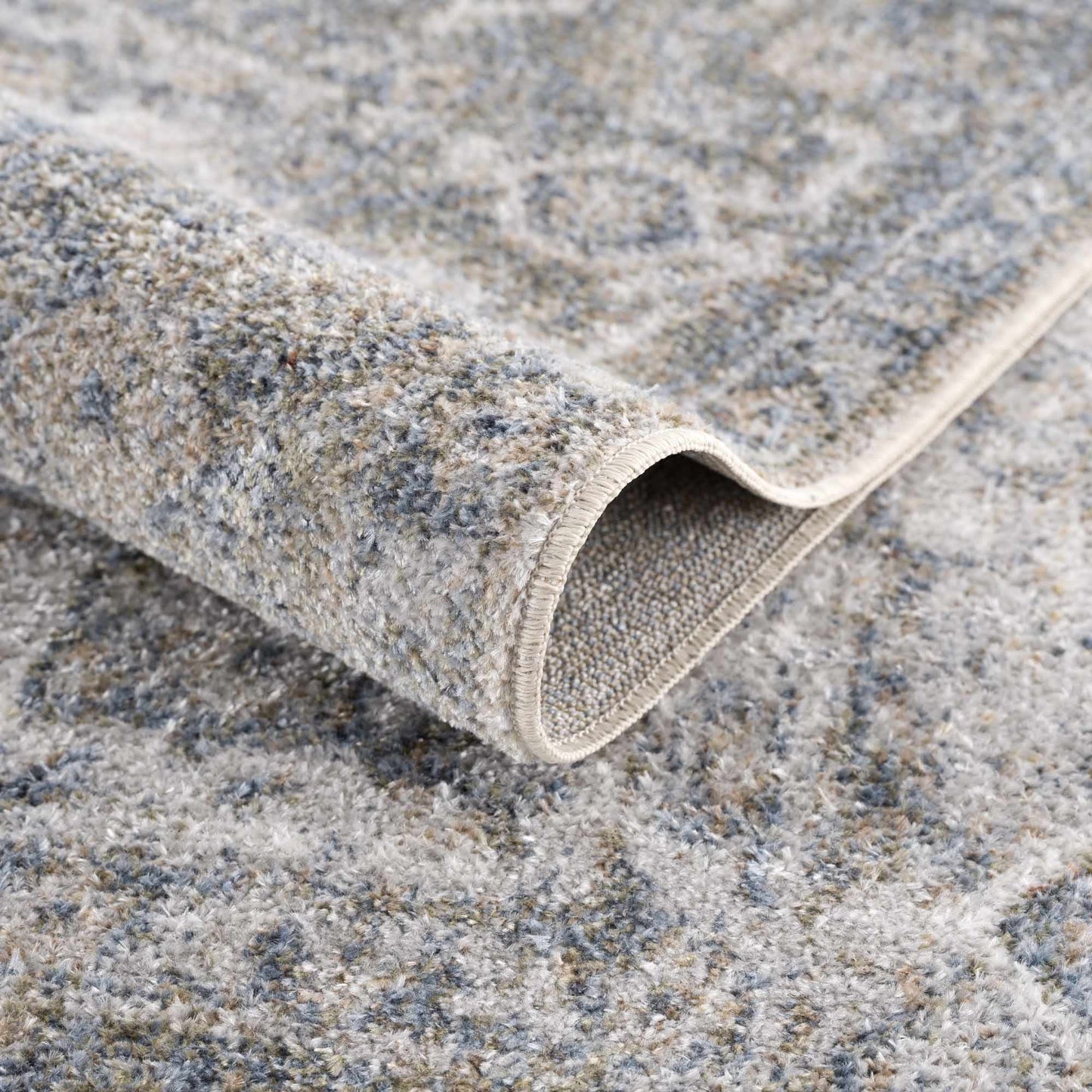 Washable Blue Flat Pile Rug - Stylish Durable Home Decor
