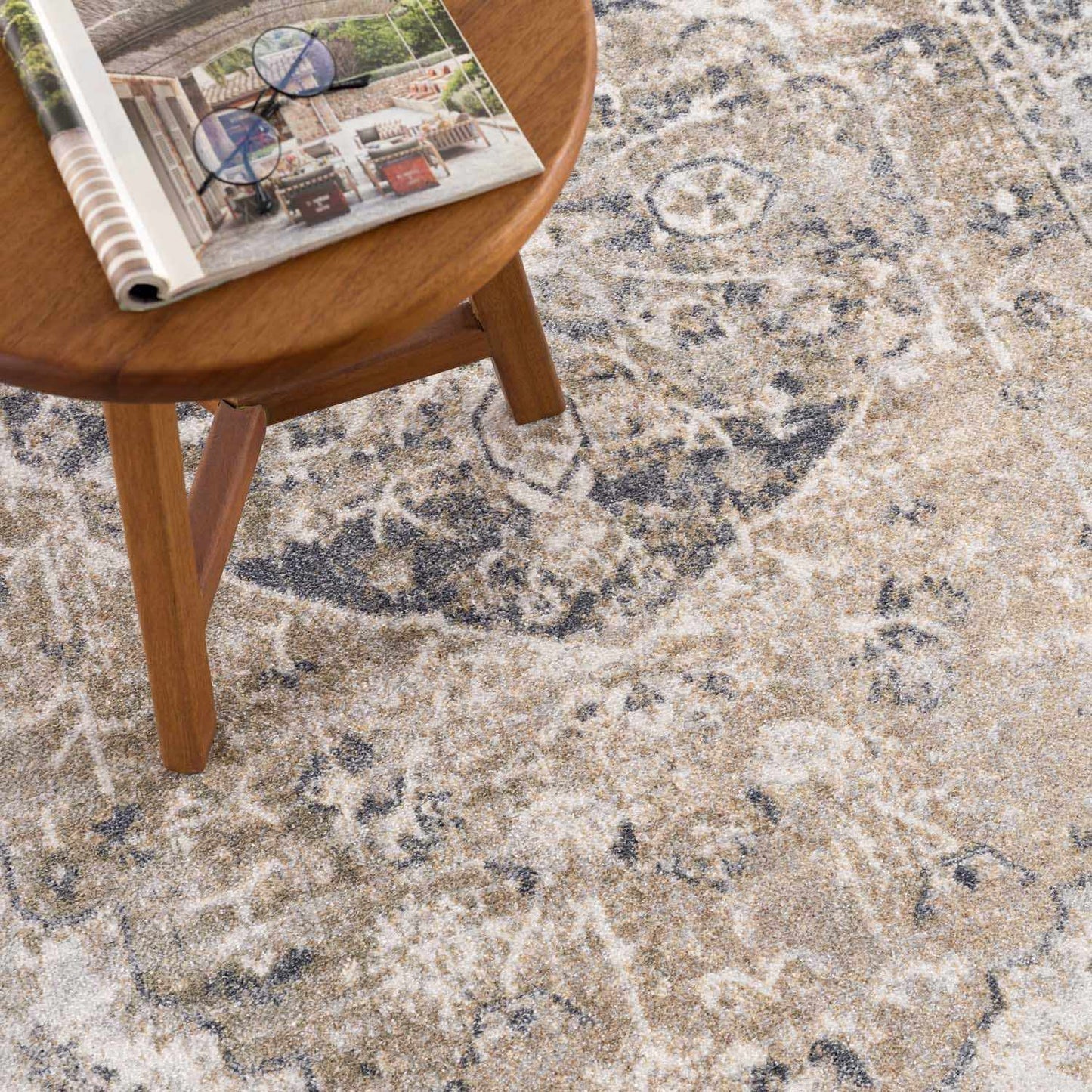 Beige Washable Flat Pile Rug - Stylish Home Décor