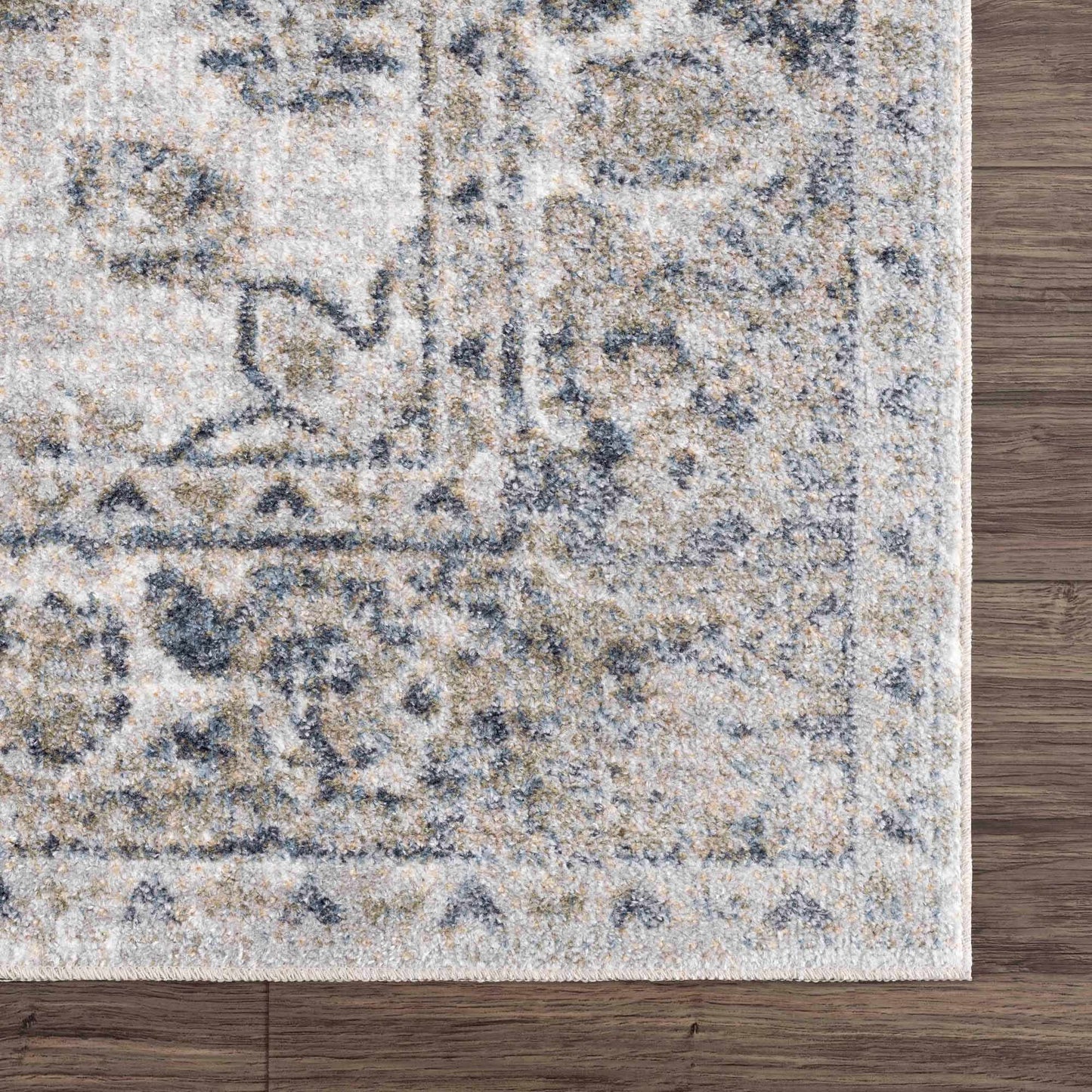Washable Blue Flat Pile Rug - Stylish Durable Home Decor