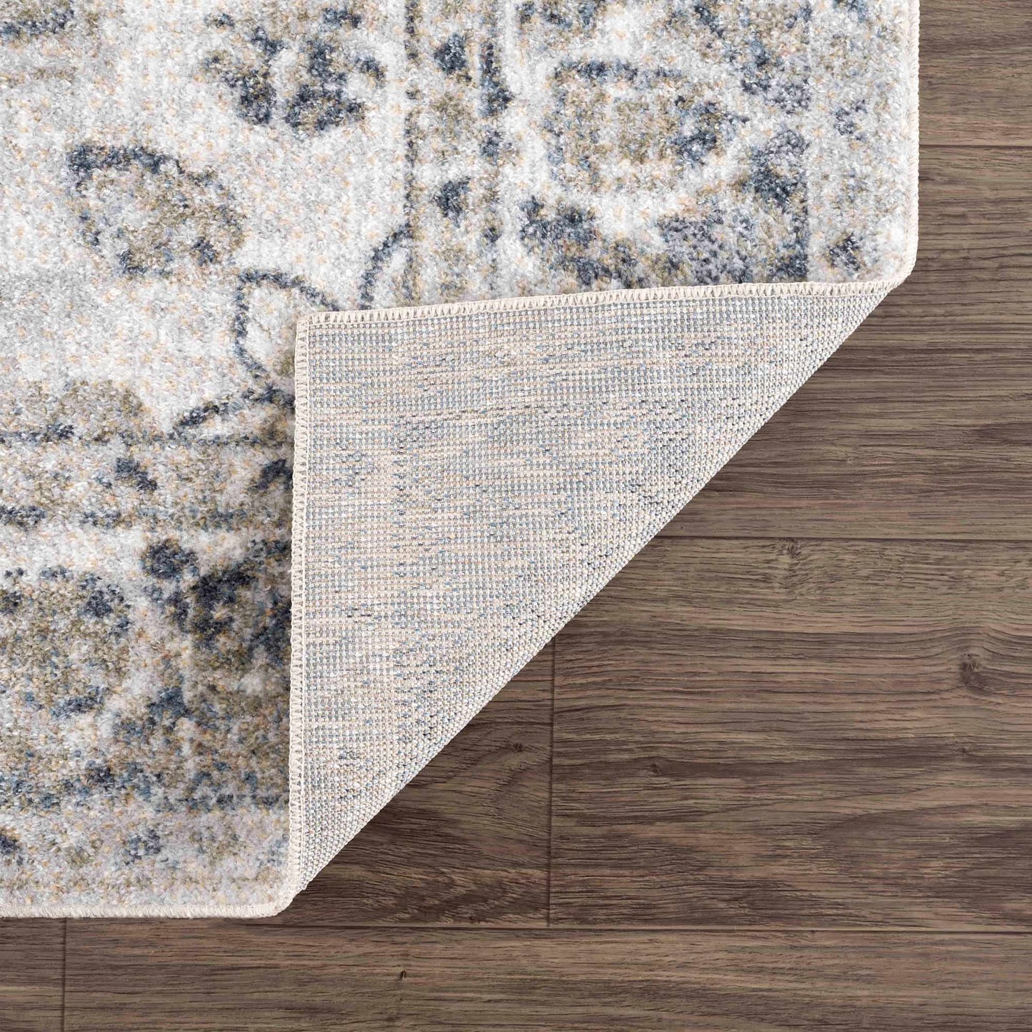 Washable Blue Flat Pile Rug - Stylish Durable Home Decor