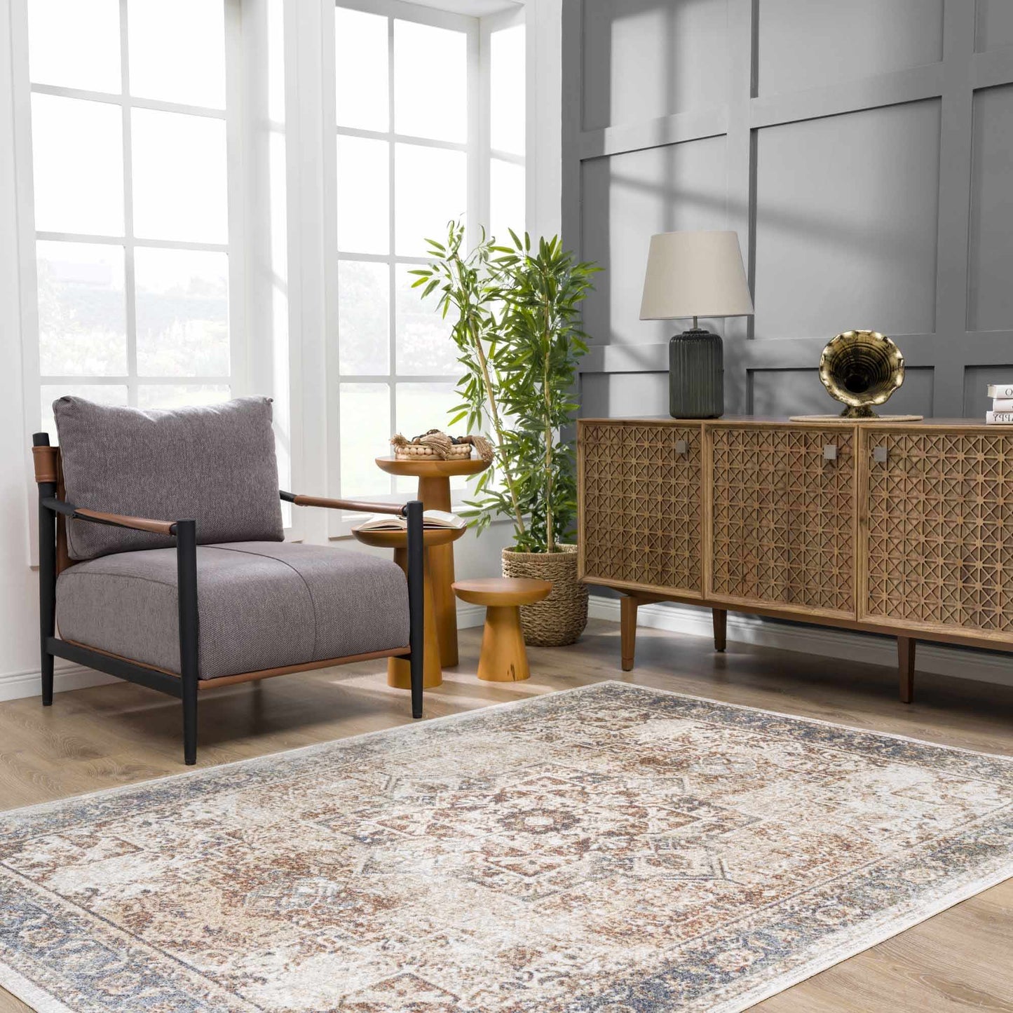 Heritage Washable Area Rug - Classic Flat Pile Design for Easy Care