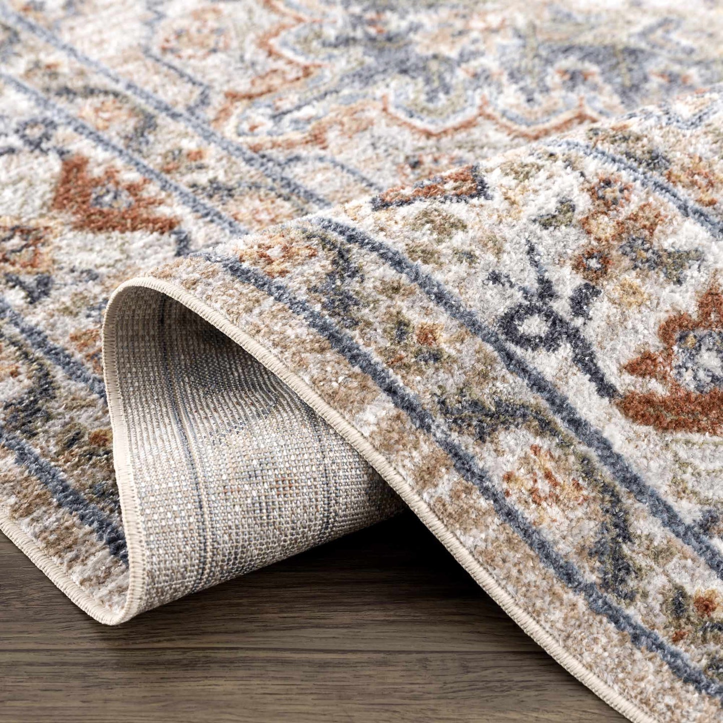 Washable Flat Pile Area Rug - Stylish Easy to Clean