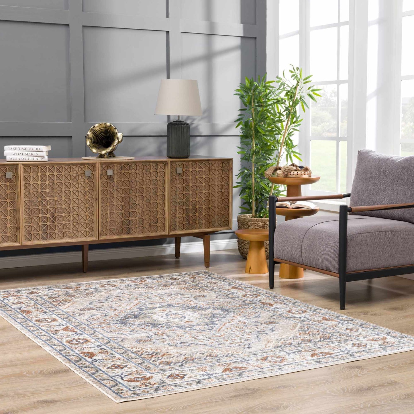 Washable Flat Pile Area Rug - Stylish Easy to Clean