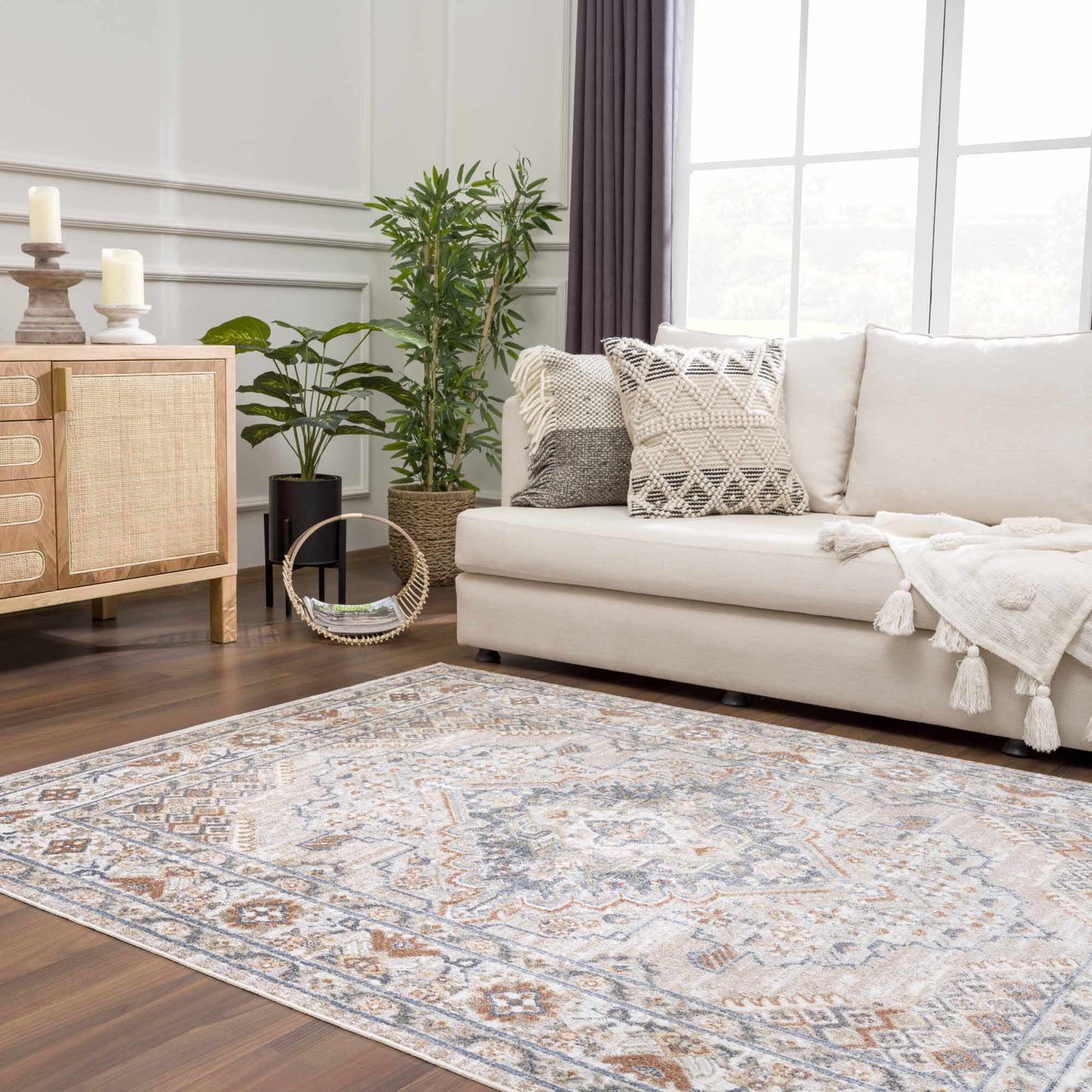 Washable Flat Pile Area Rug - Stylish Easy to Clean