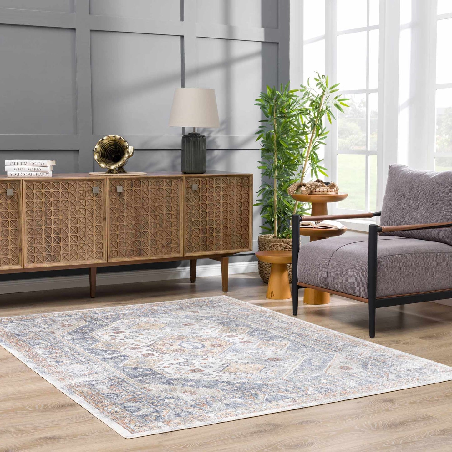 Washable Flat Pile Area Rug - Soft Durable Stylish Home Decor