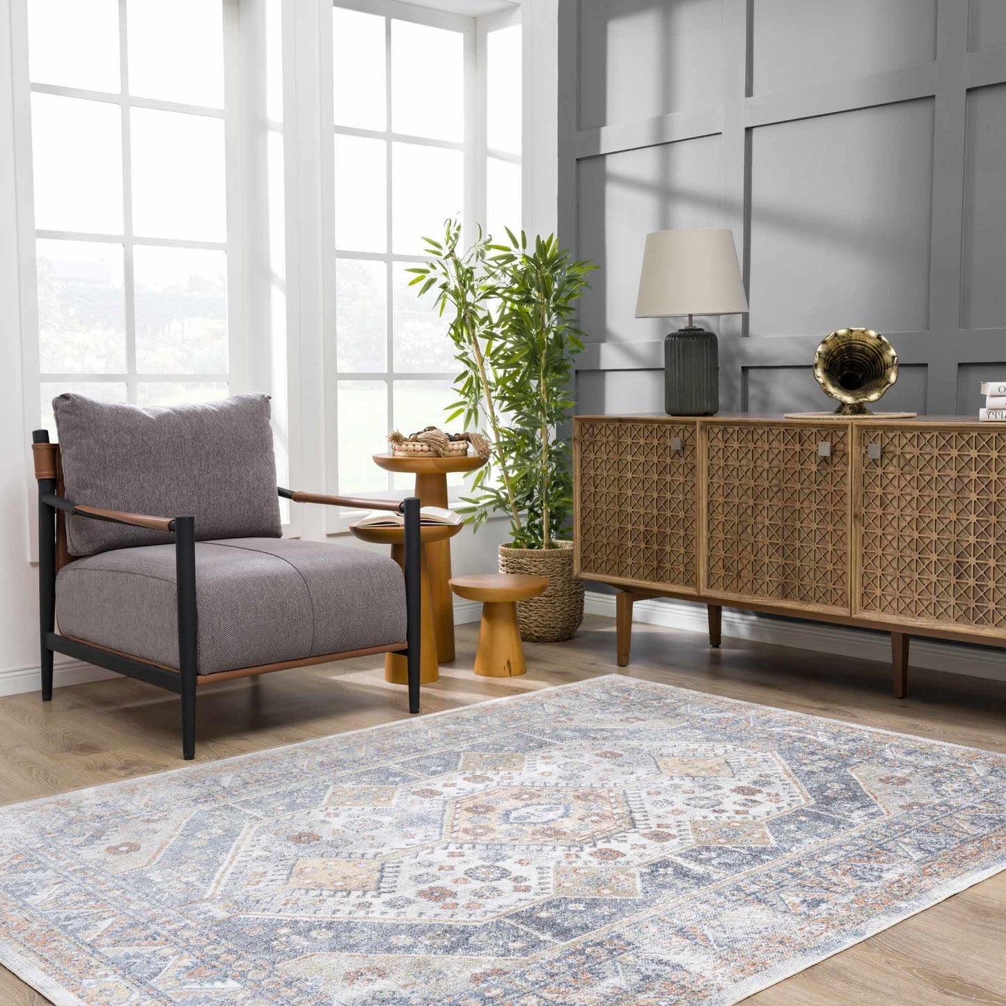 Washable Flat Pile Area Rug - Soft Durable Stylish Home Decor