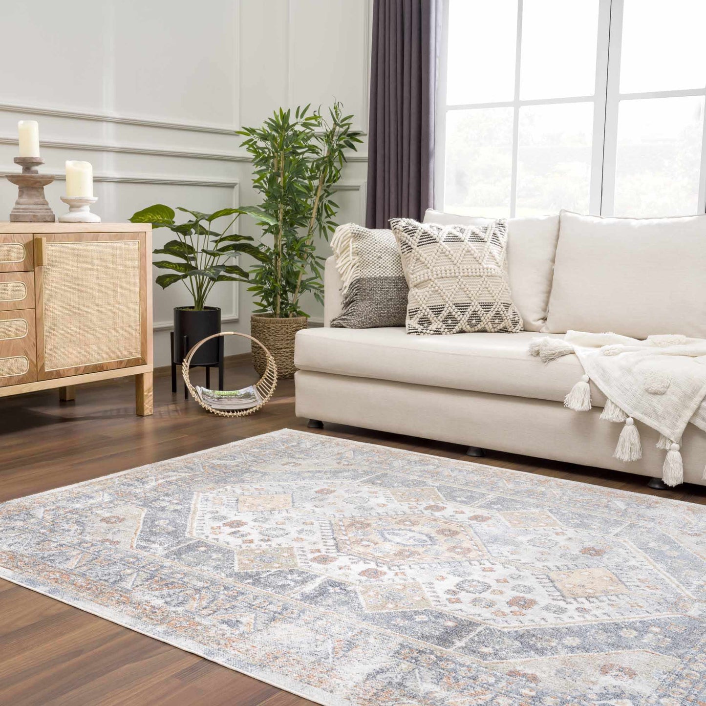 Washable Flat Pile Area Rug - Soft Durable Stylish Home Decor