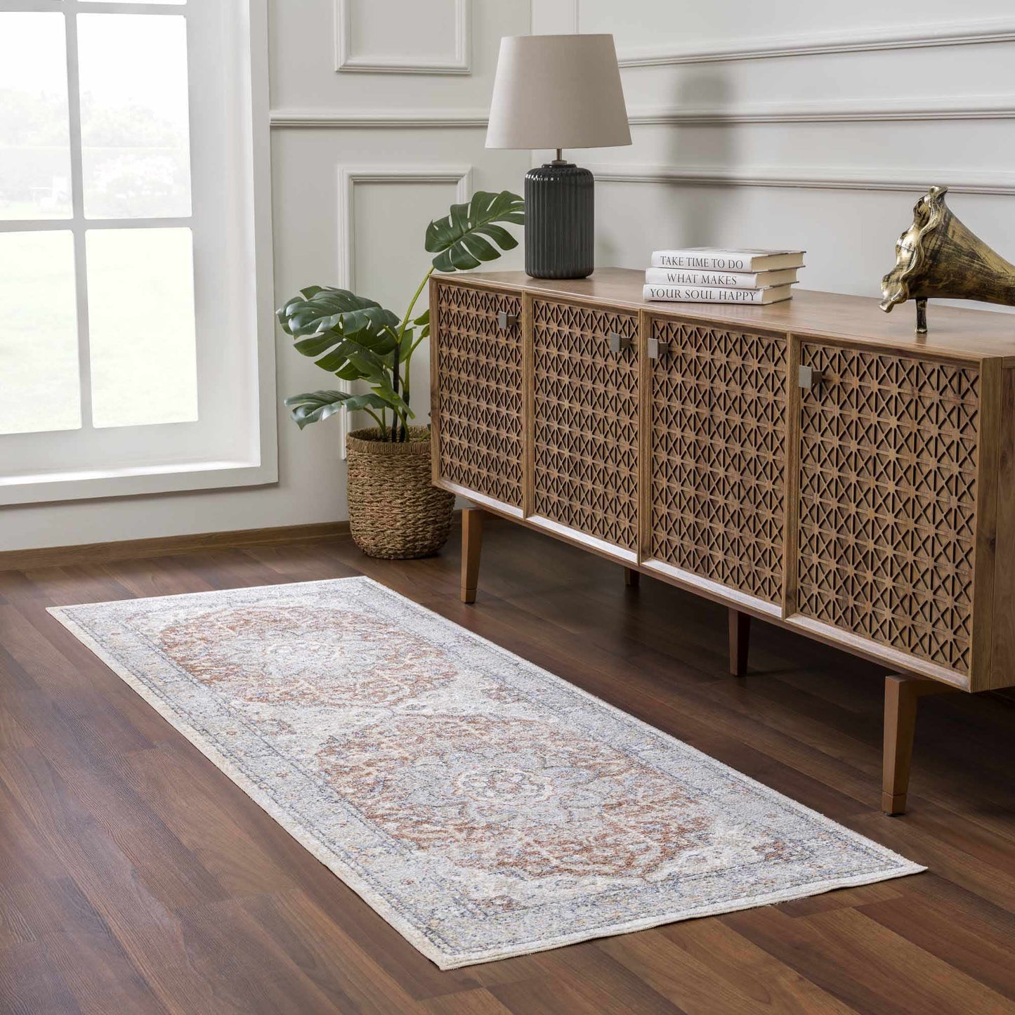 Washable Flat Pile Area Rug - Soft Durable Modern Home Decor