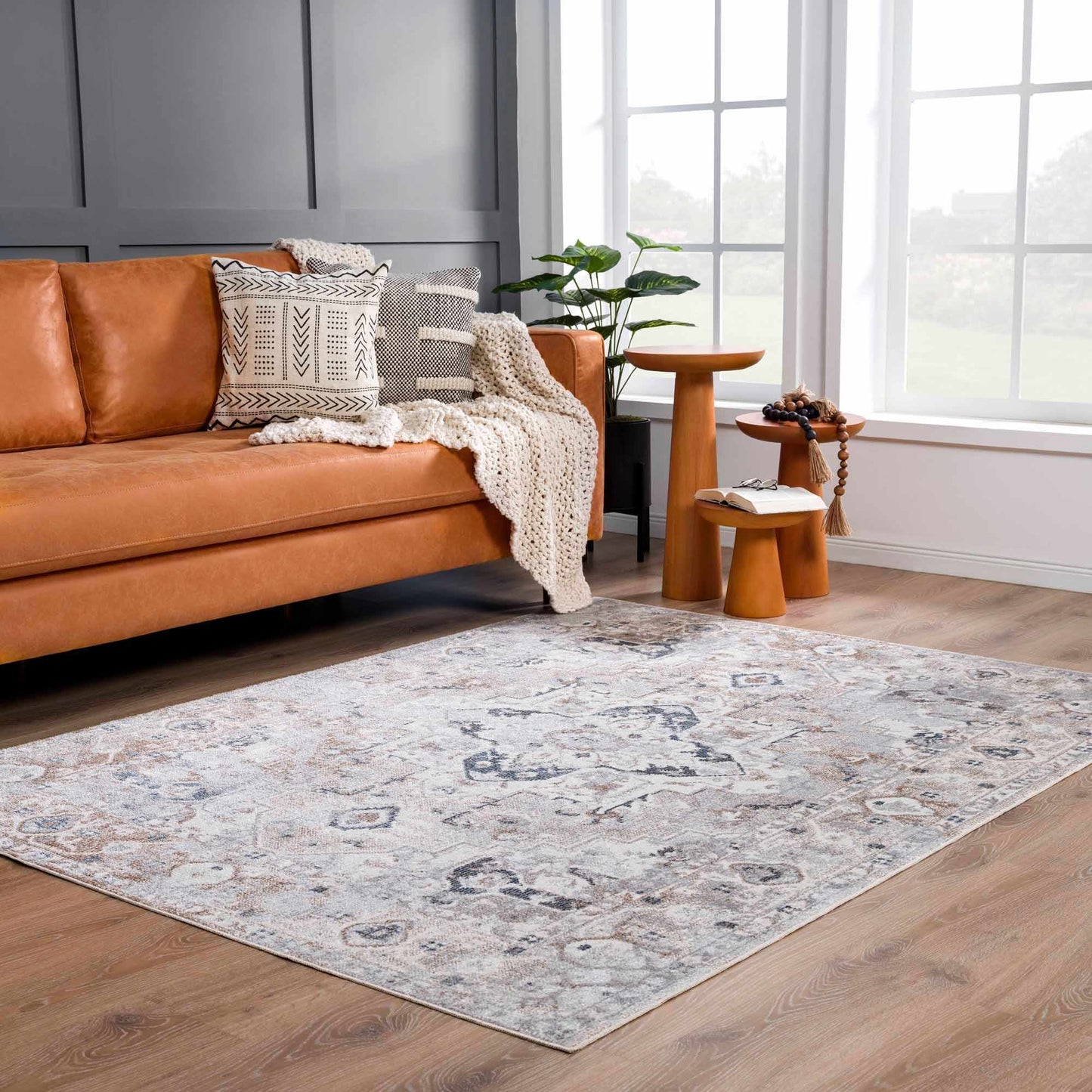 Washable Flat Pile Area Rug - Soft Durable Home Decor