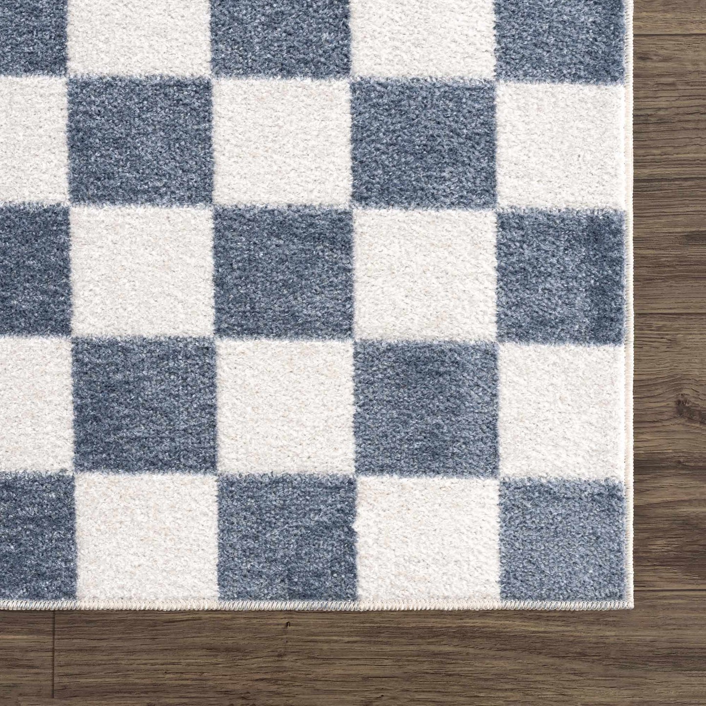 Checkered Washable Area Rug - Stylish Durable Floor Covering