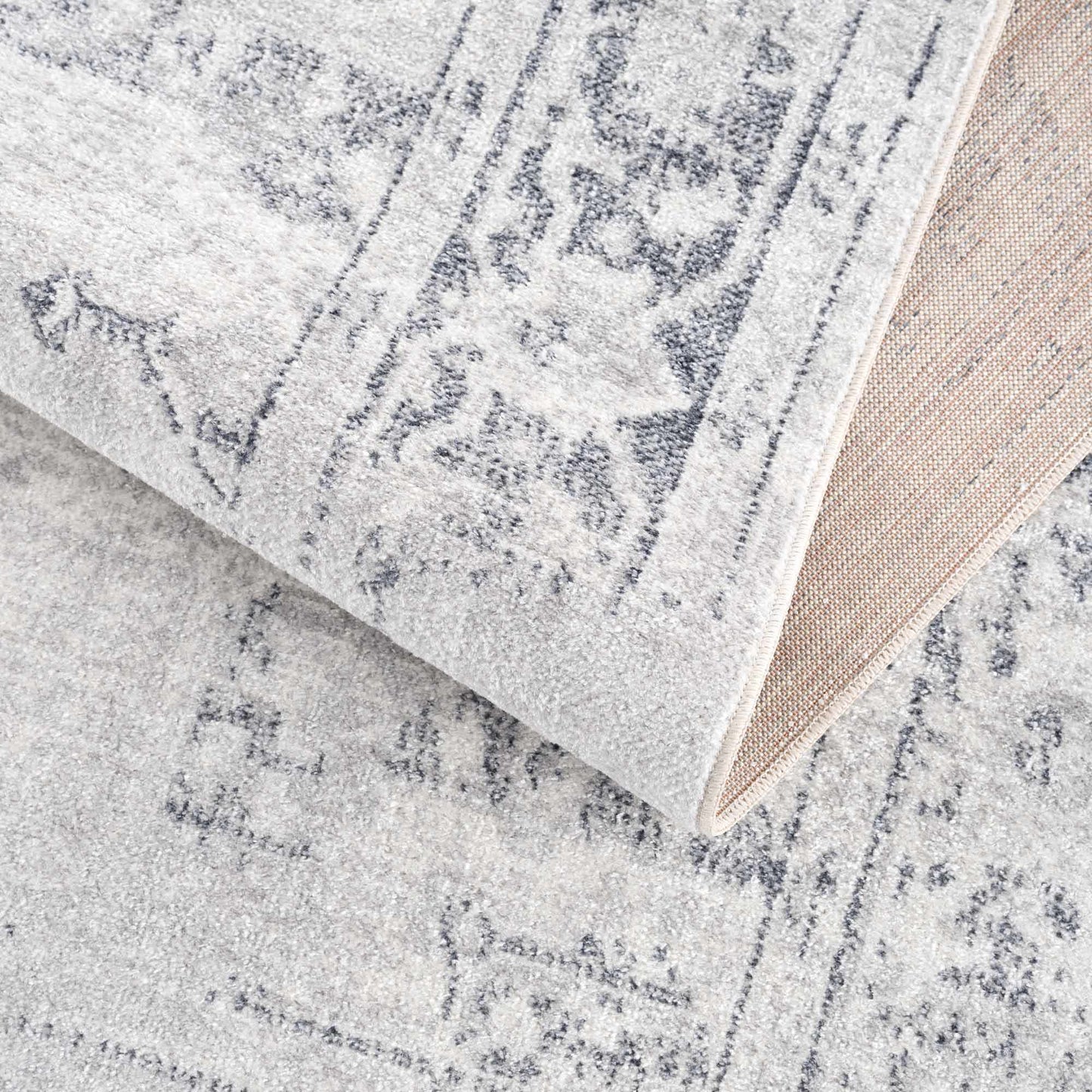 Washable Flat Pile Rug - Stylish Durable Home Decor in Akram Antrasit