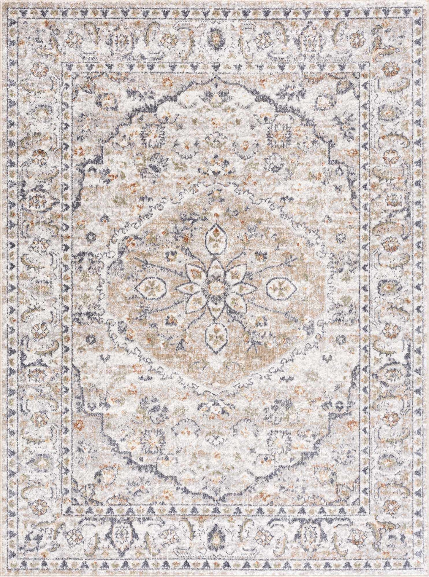 Washable Cream Flat Pile Rug - Soft Stylish Area Rug for Home Decor