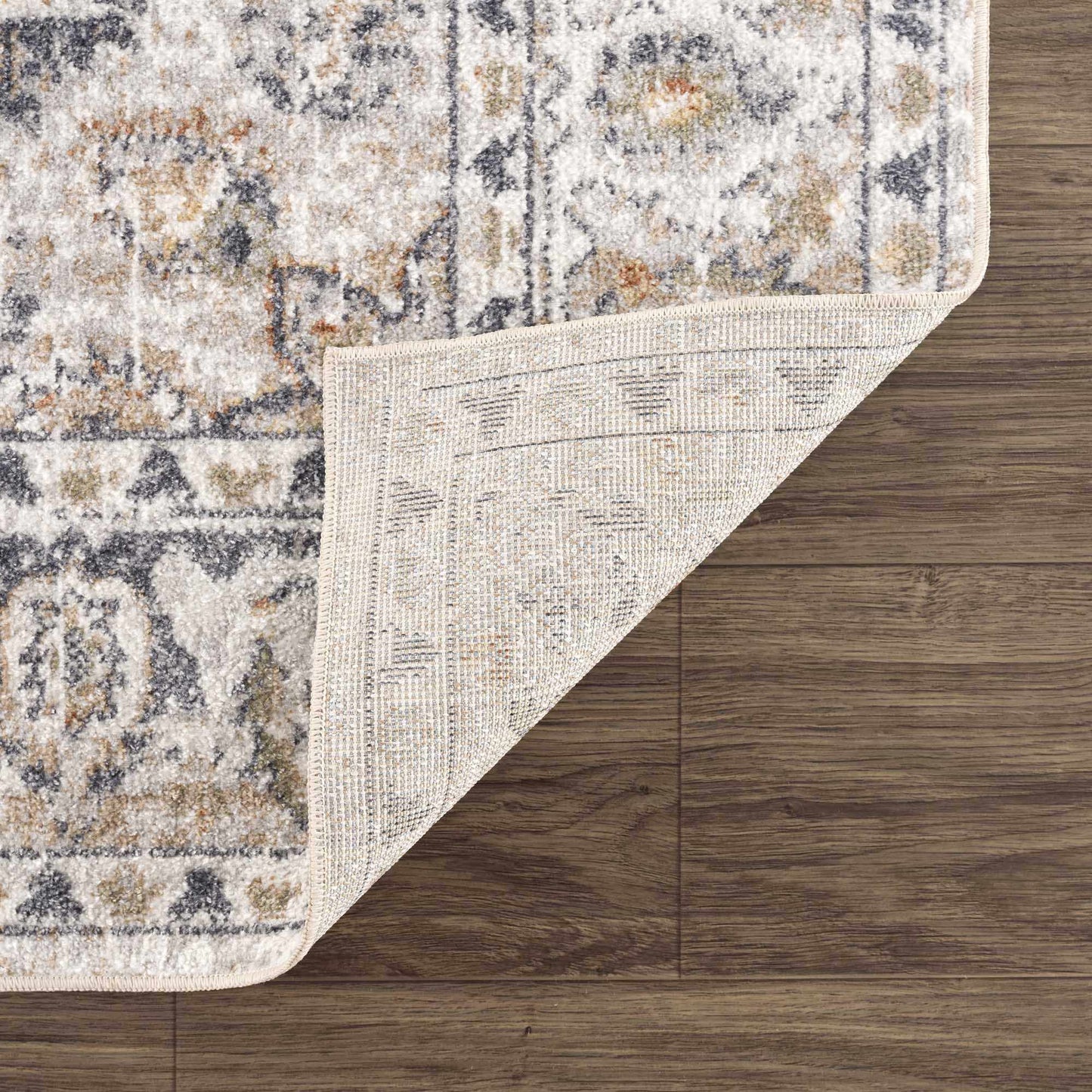 Washable Cream Flat Pile Rug - Soft Stylish Area Rug for Home Decor