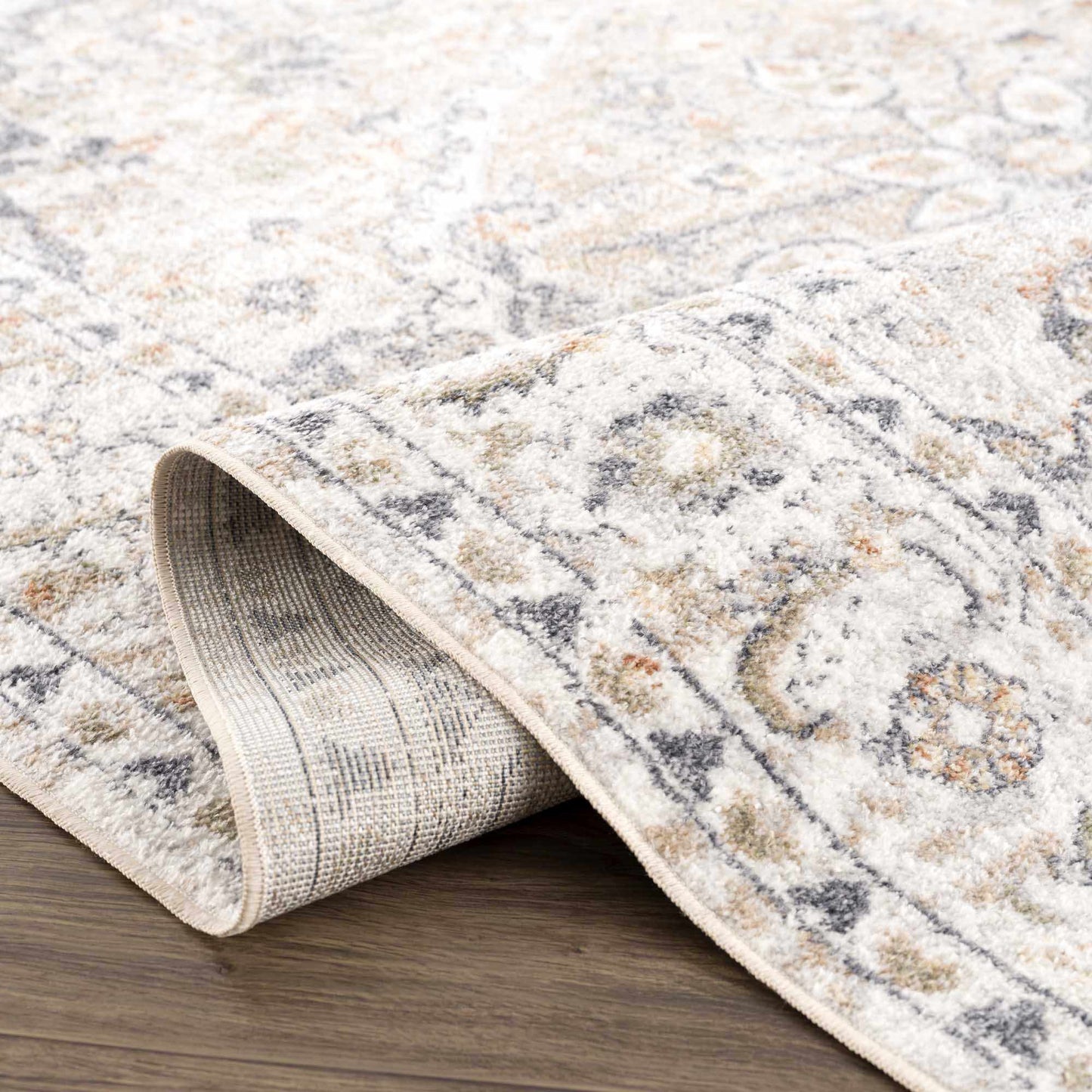 Washable Cream Flat Pile Rug - Soft Stylish Area Rug for Home Decor