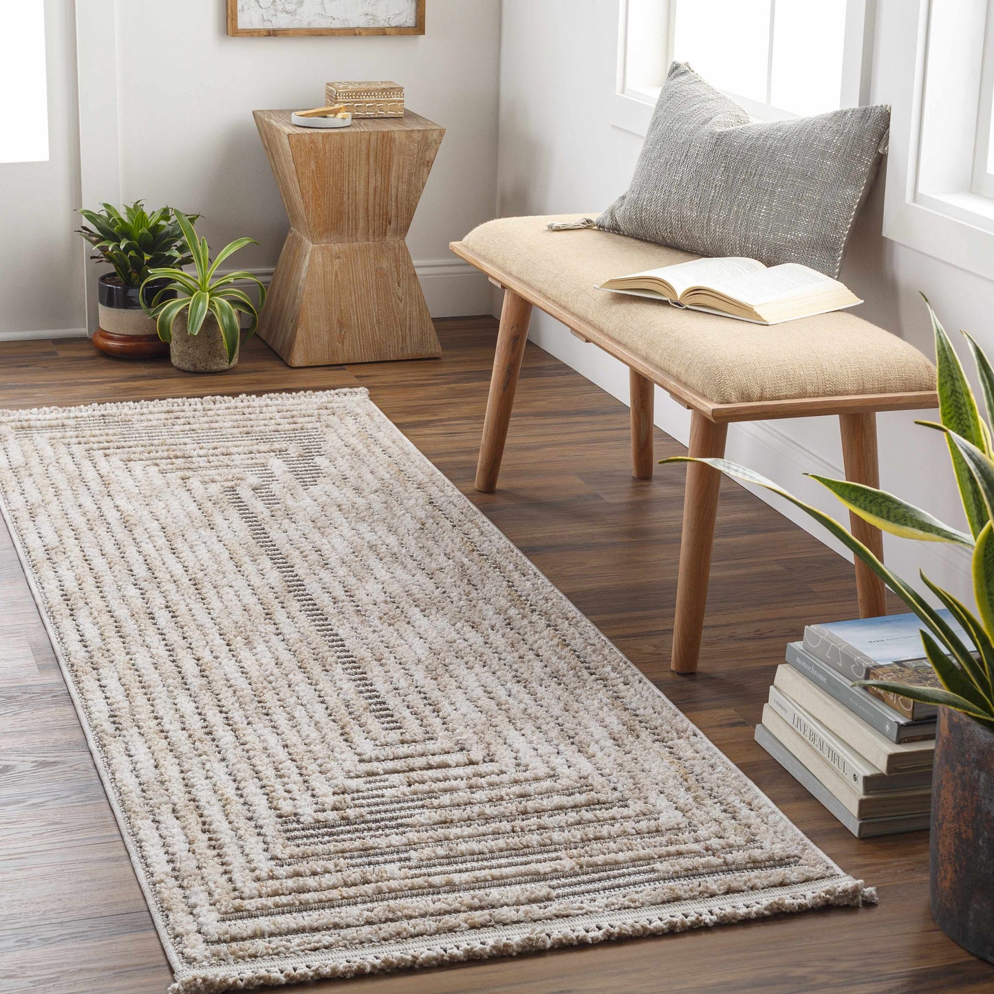 Modern Geometric Area Rug - Stylish Living Room Bedroom Decor