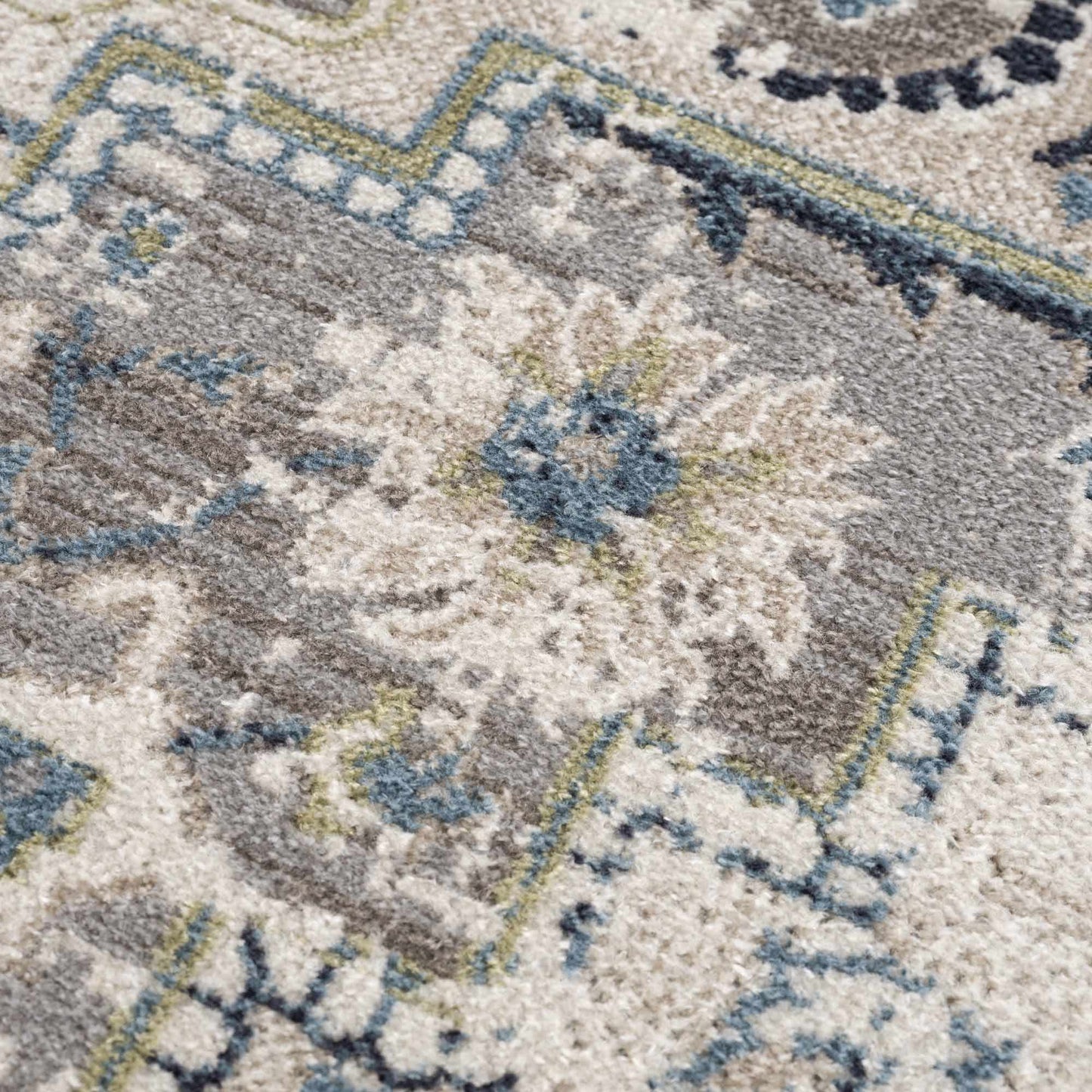 Washable Gray Blue Area Rug - Modern Home Decor Accent