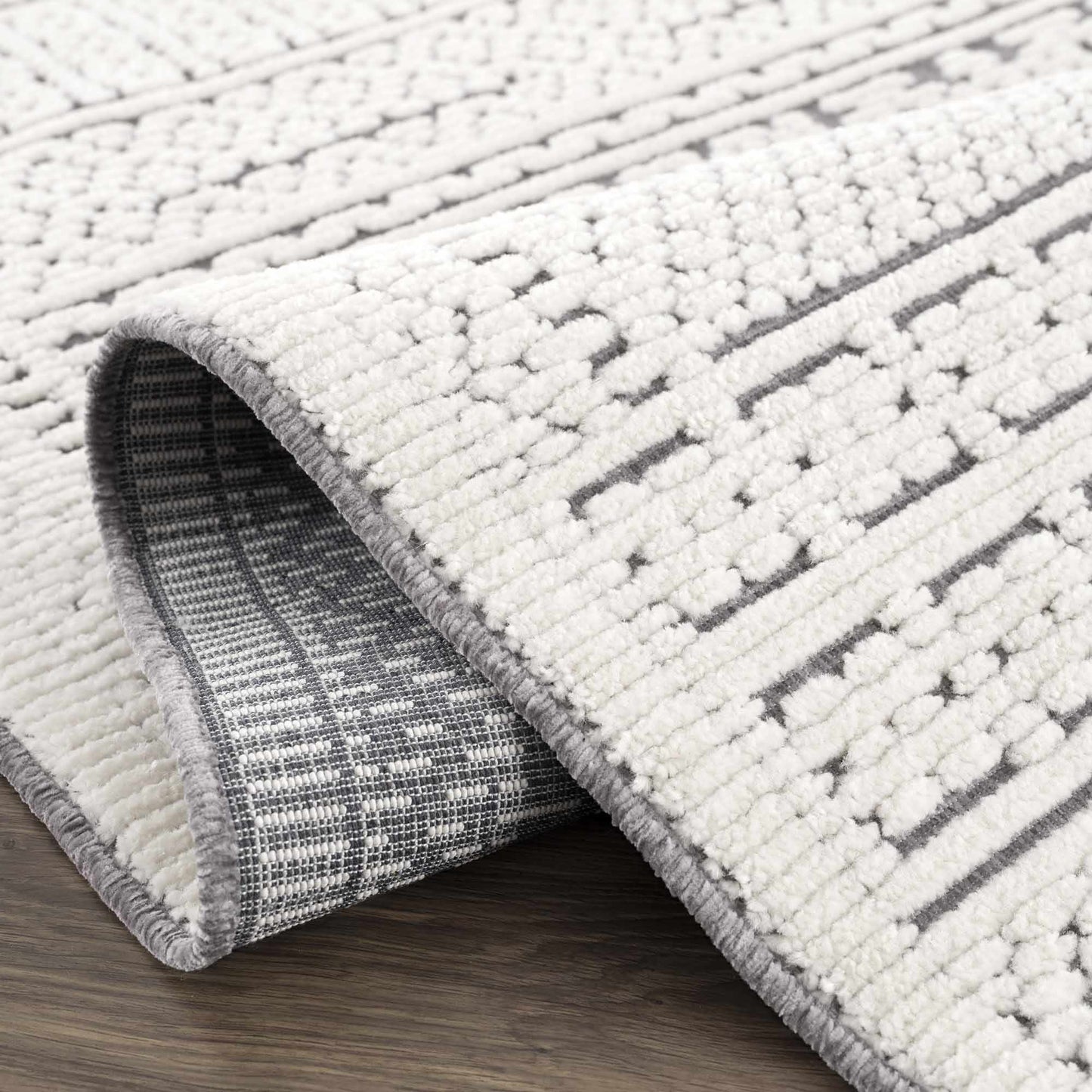 Cream Gray Washable Area Rug - Clearance Sale