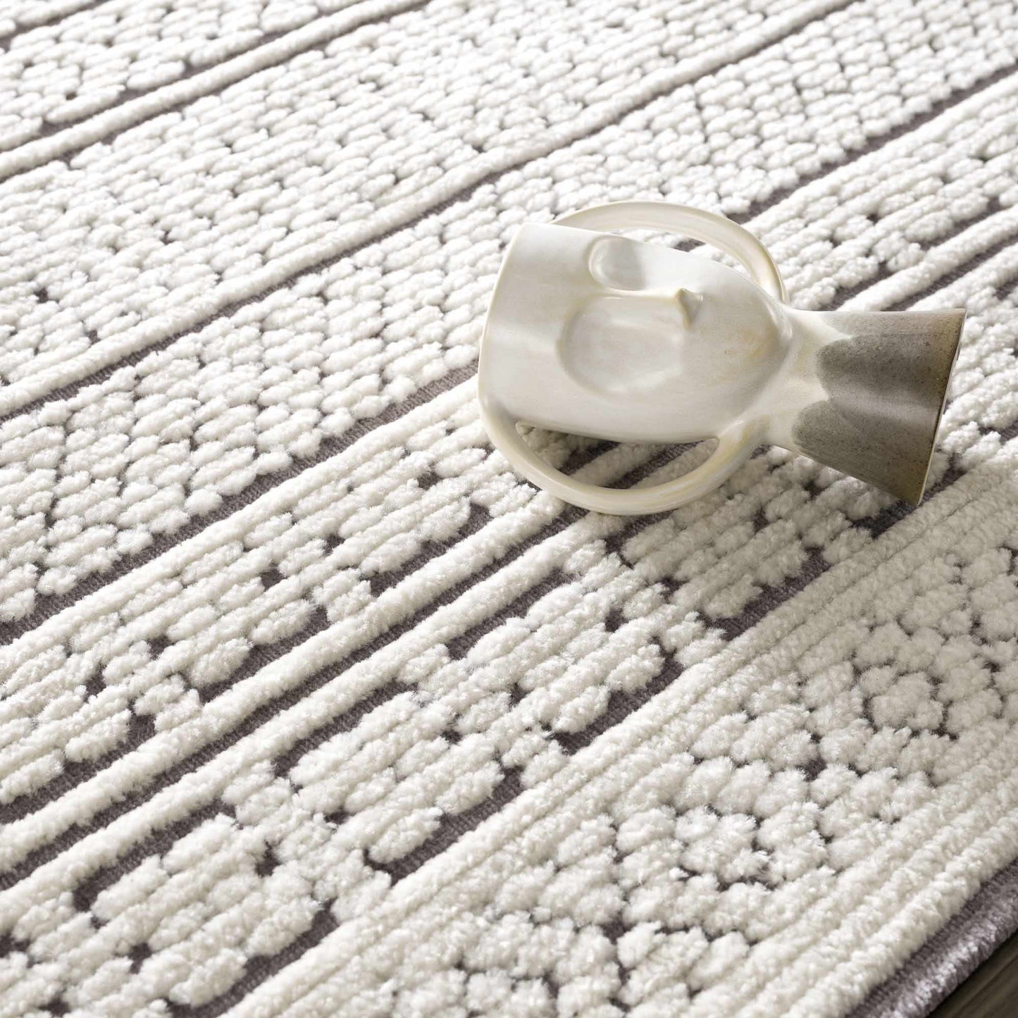 Cream Gray Washable Area Rug - Clearance Sale
