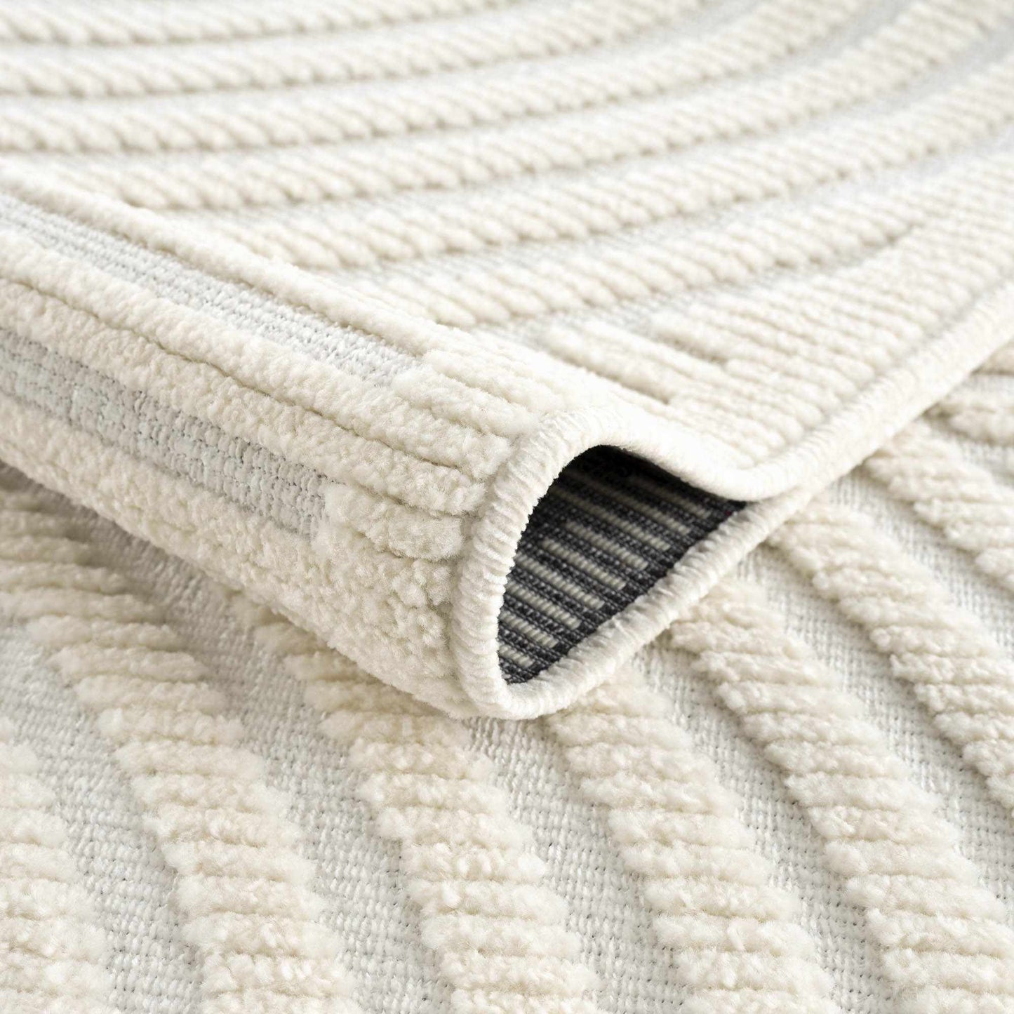Deron White Washable Area Rug - Soft Durable Stylish Floor Mat