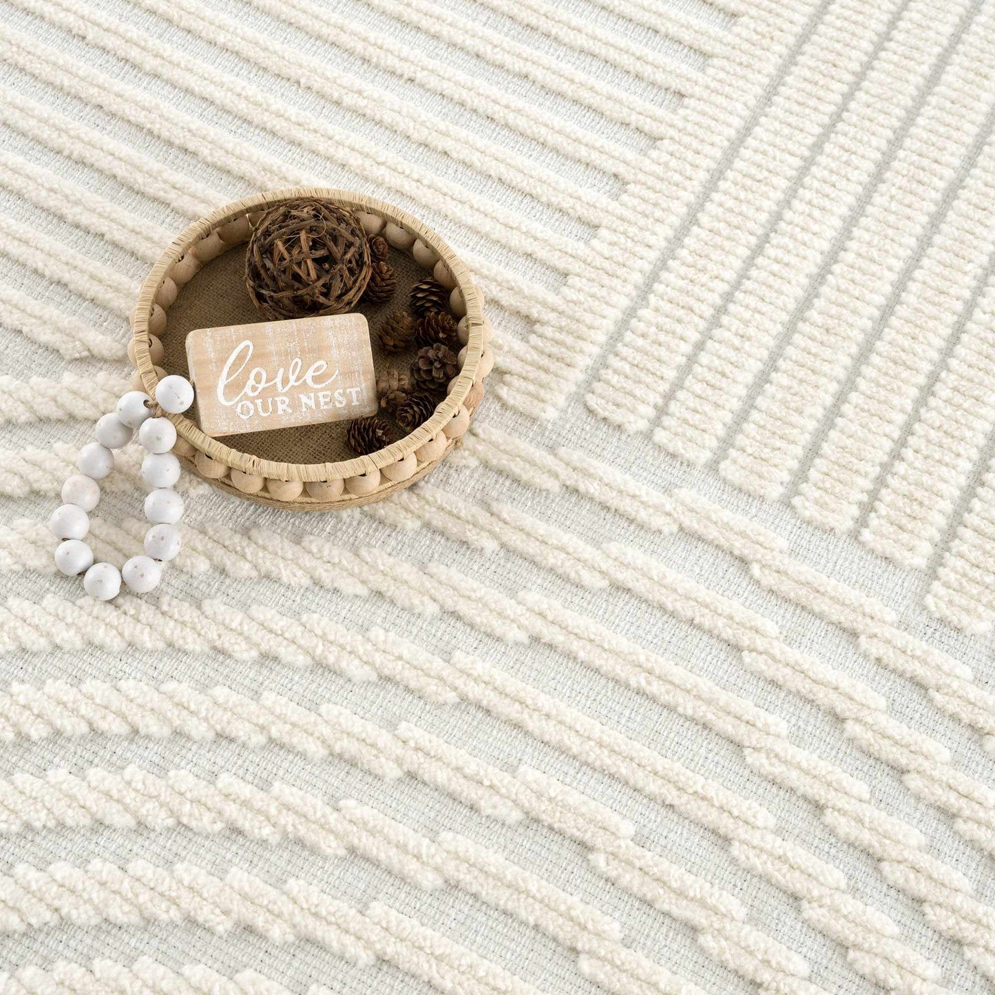 Deron White Washable Area Rug - Soft Durable Stylish Floor Mat
