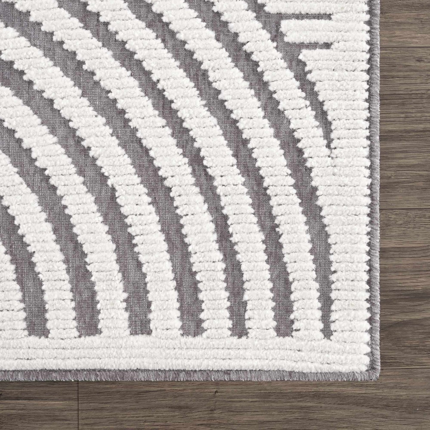 Colorful Kids Area Rug - Rainbow Washable Playroom Rug in Deron Gray