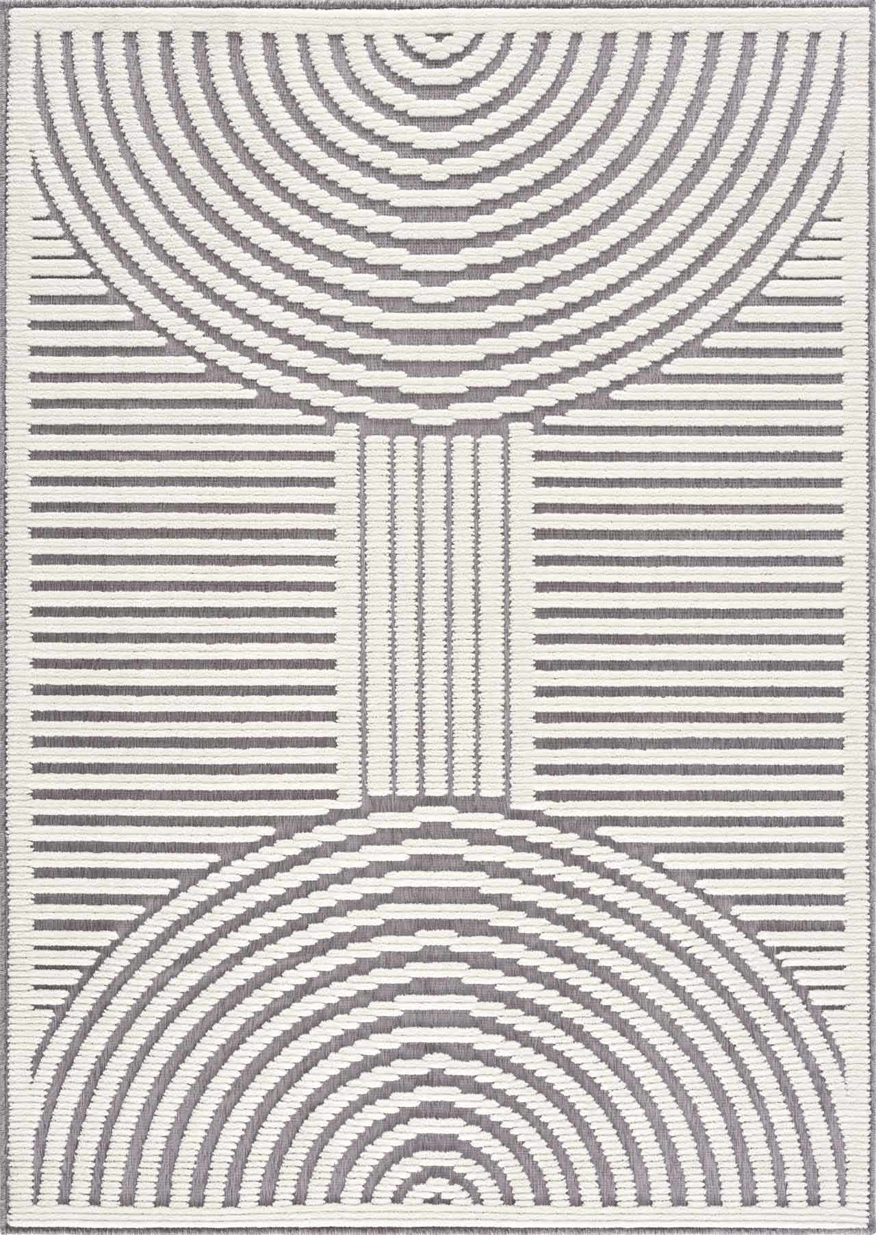 Colorful Kids Area Rug - Rainbow Washable Playroom Rug in Deron Gray