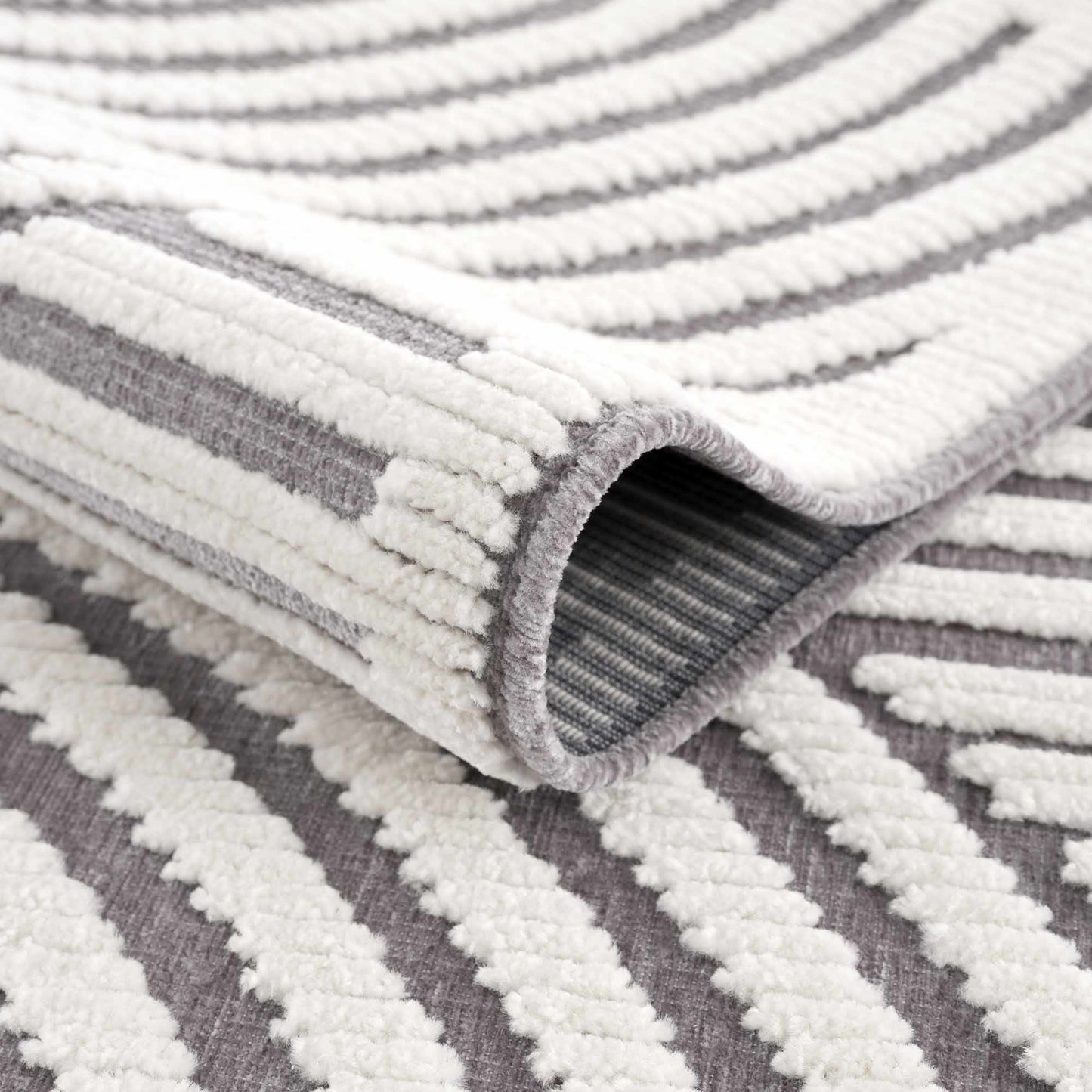 Colorful Kids Area Rug - Rainbow Washable Playroom Rug in Deron Gray