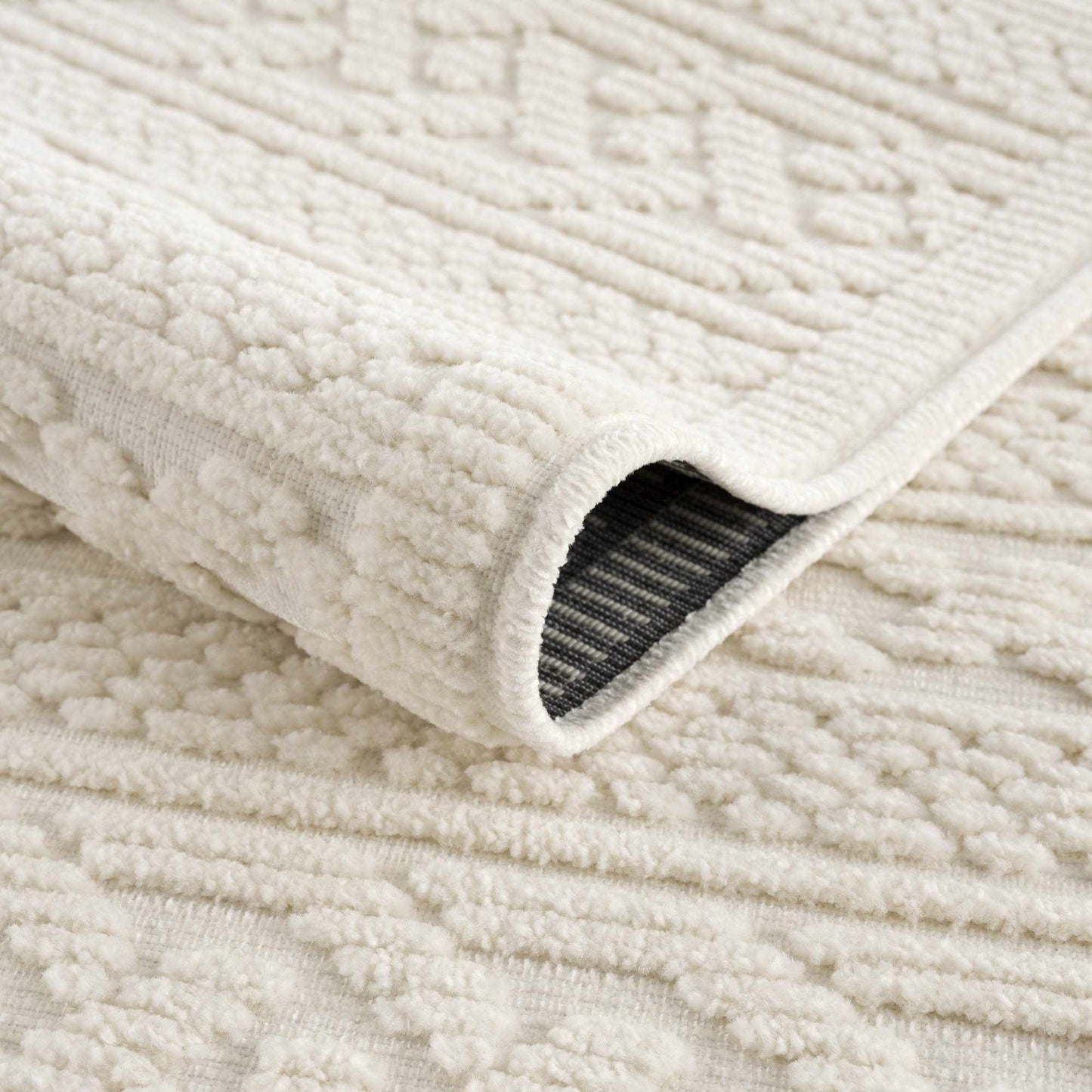 3D White Washable Rug - Stylish Durable Easy to Clean