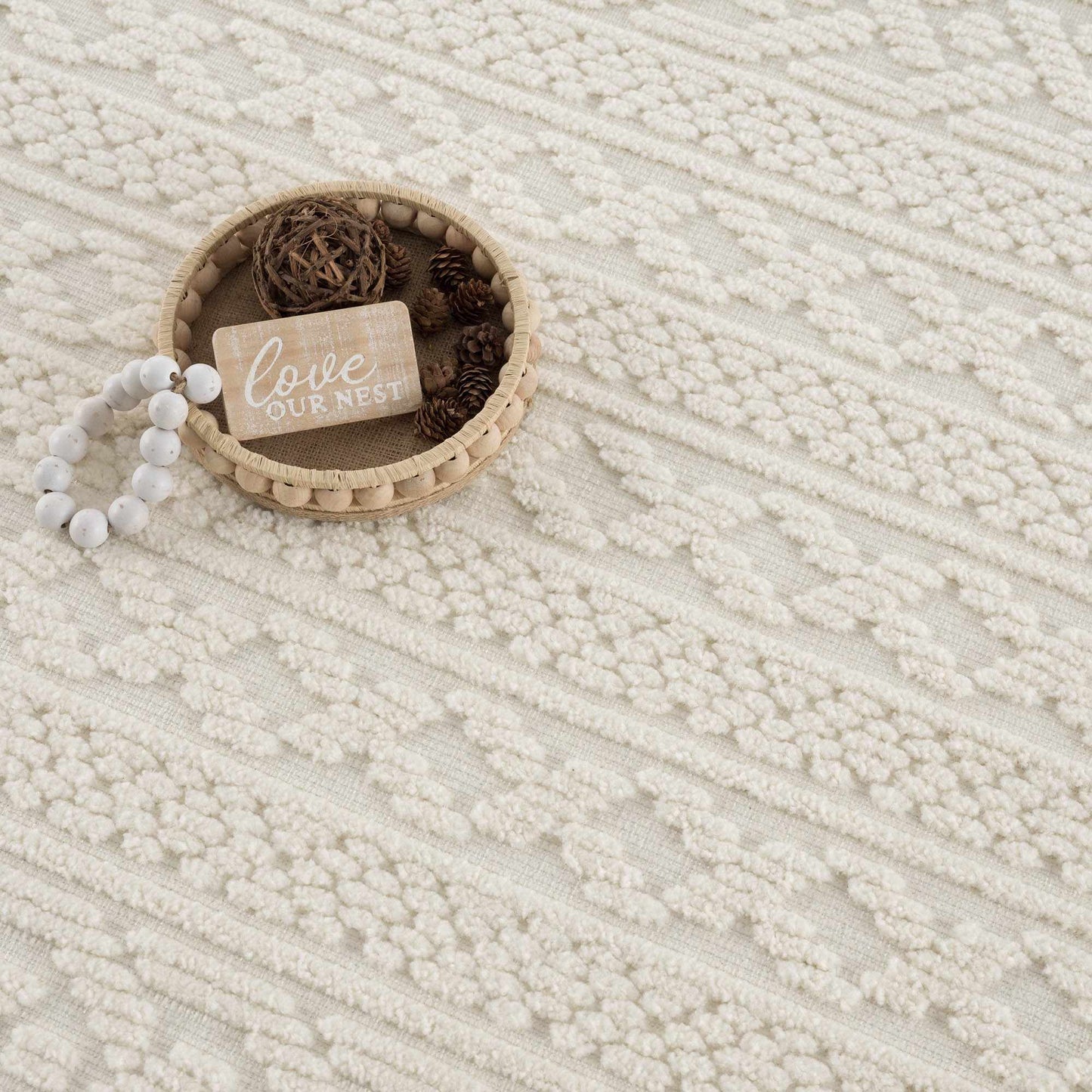 3D White Washable Rug - Stylish Durable Easy to Clean