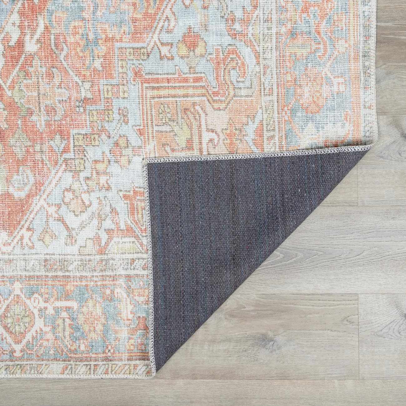Washable Rust Area Rug - Stylish Durable Easy to Clean