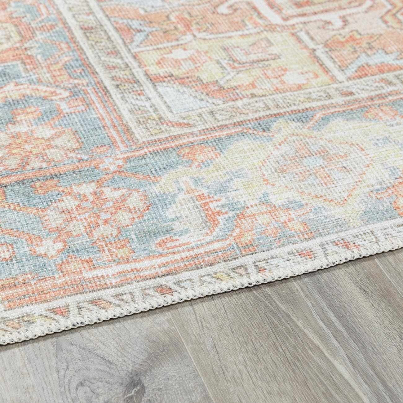 Washable Rust Area Rug - Stylish Durable Easy to Clean