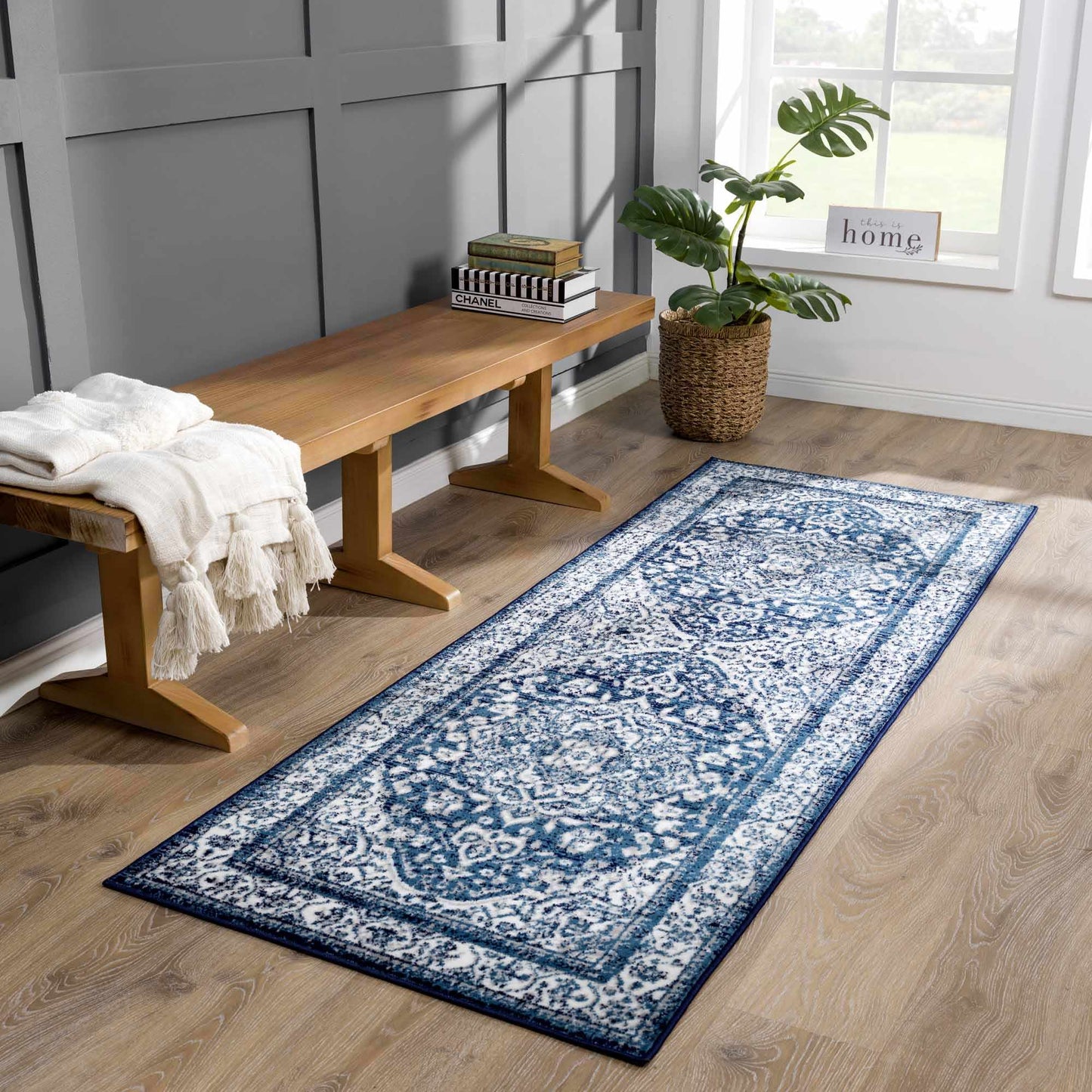 Billy Blue Medallion Area Rug - Stylish Home Decor Accent
