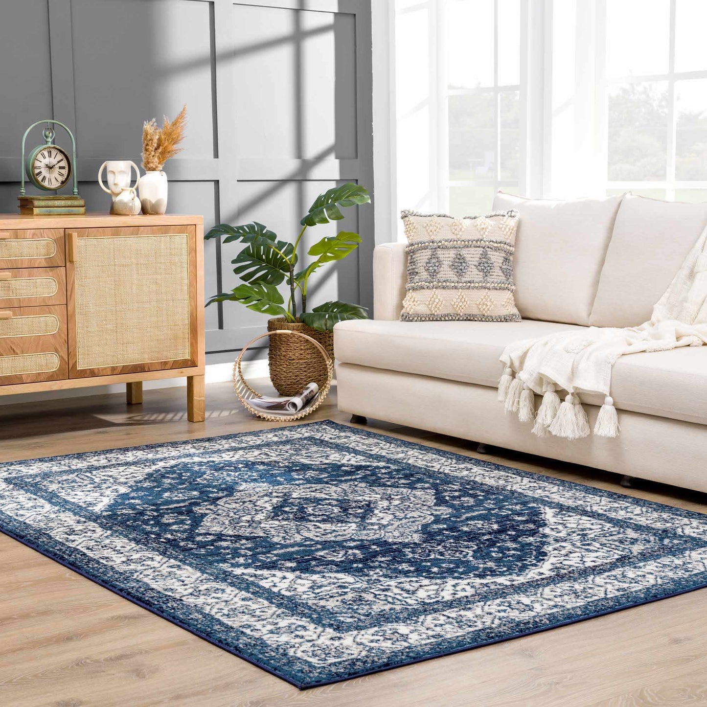 Billy Blue Medallion Area Rug - Stylish Home Decor Accent