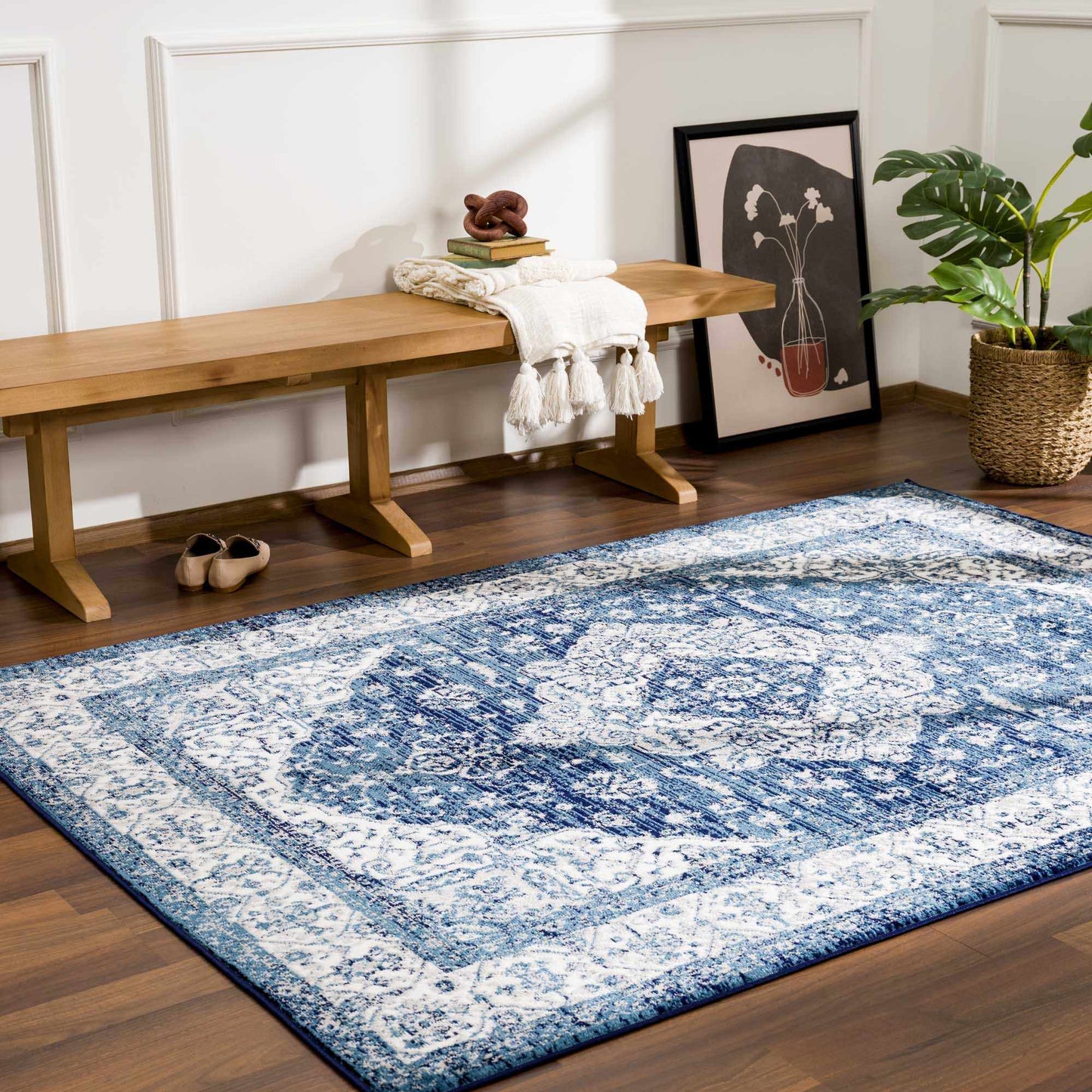 Billy Blue Medallion Area Rug - Stylish Home Decor Accent