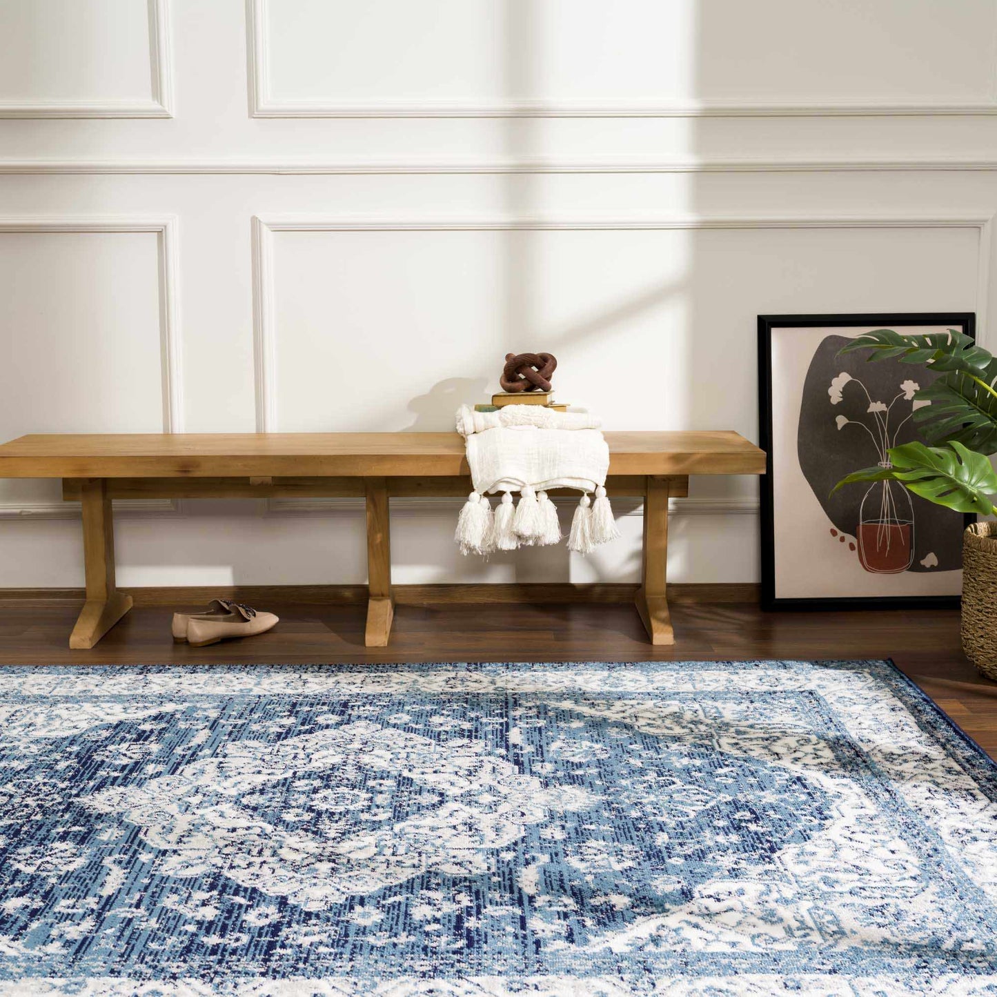 Billy Blue Medallion Area Rug - Stylish Home Decor Accent