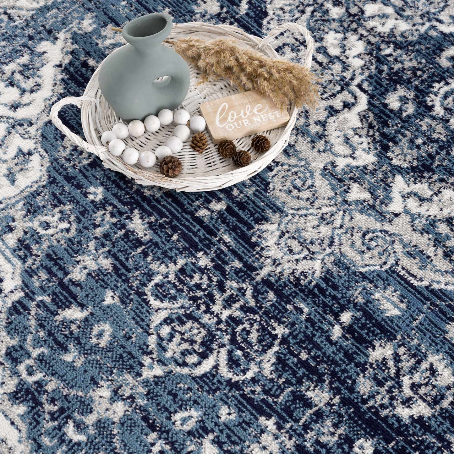 Billy Blue Medallion Area Rug - Stylish Home Decor Accent