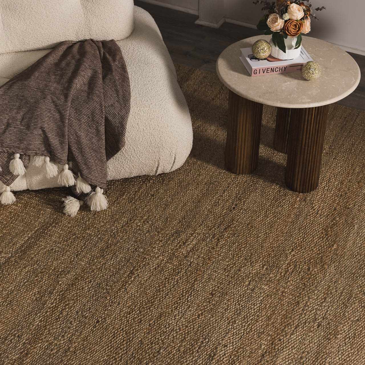 Handwoven Jute Area Rug - Eco-Friendly Natural Home Decor