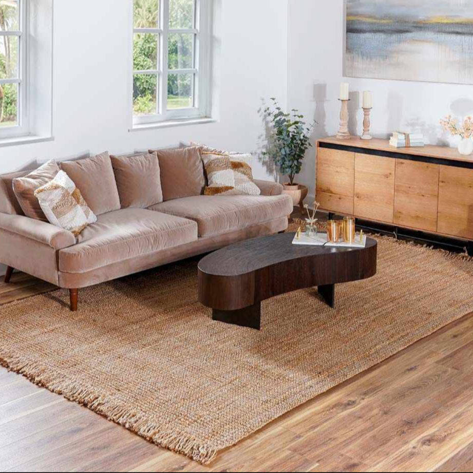 Handwoven Jute Area Rug - Eco-Friendly Natural Home Decor