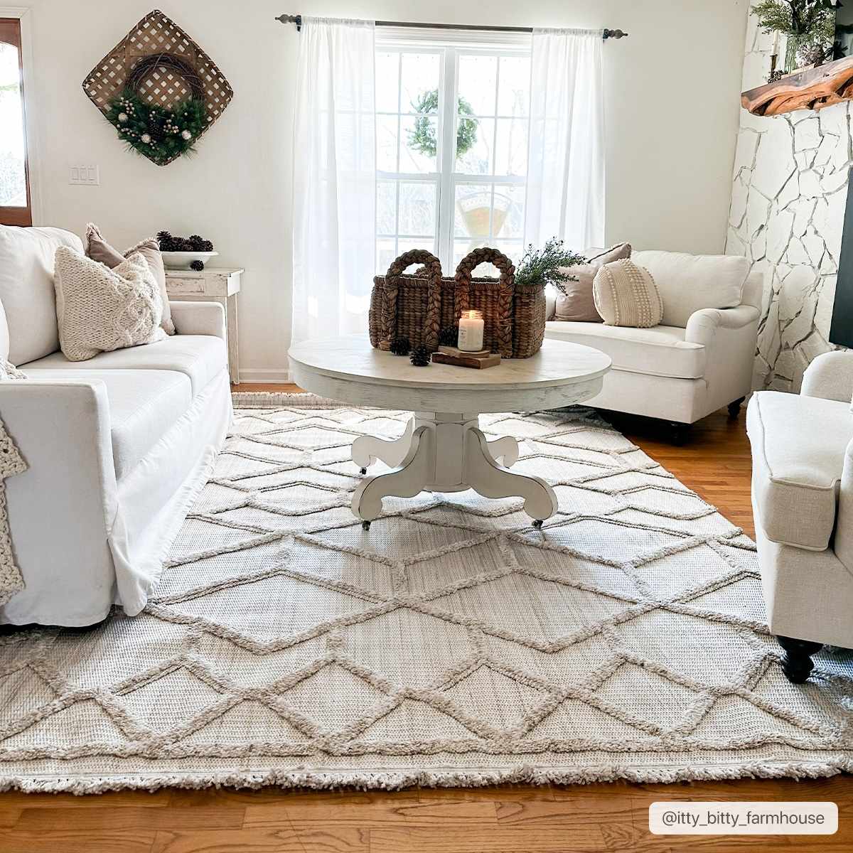 Rustic Malilinao Area Rug - Cozy Farmhouse Living Room or Bedroom Decor