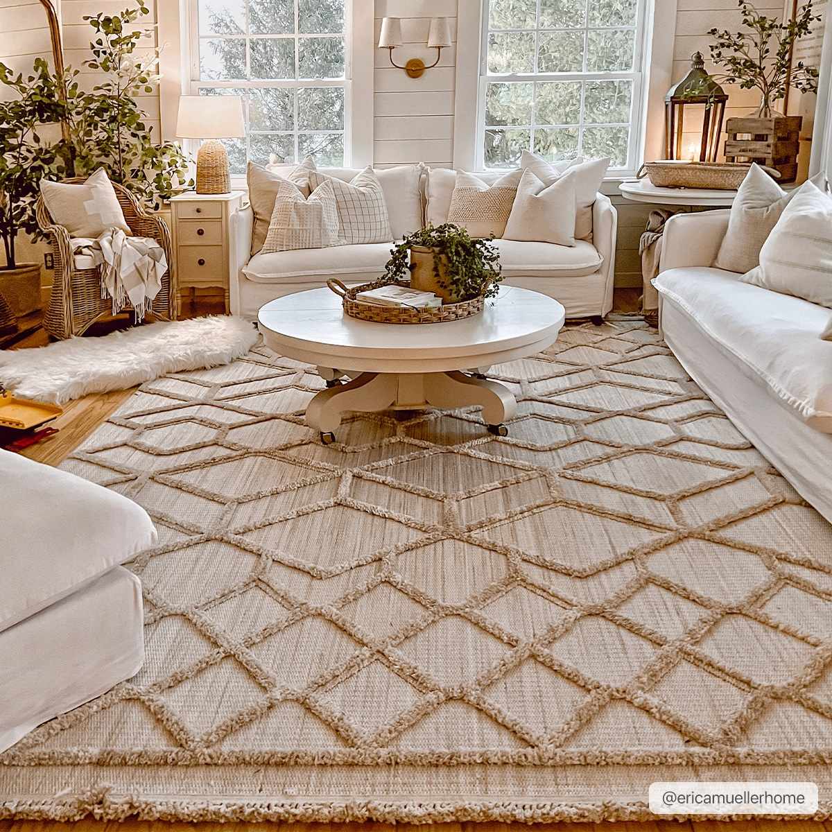 Rustic Malilinao Area Rug - Cozy Farmhouse Living Room or Bedroom Decor