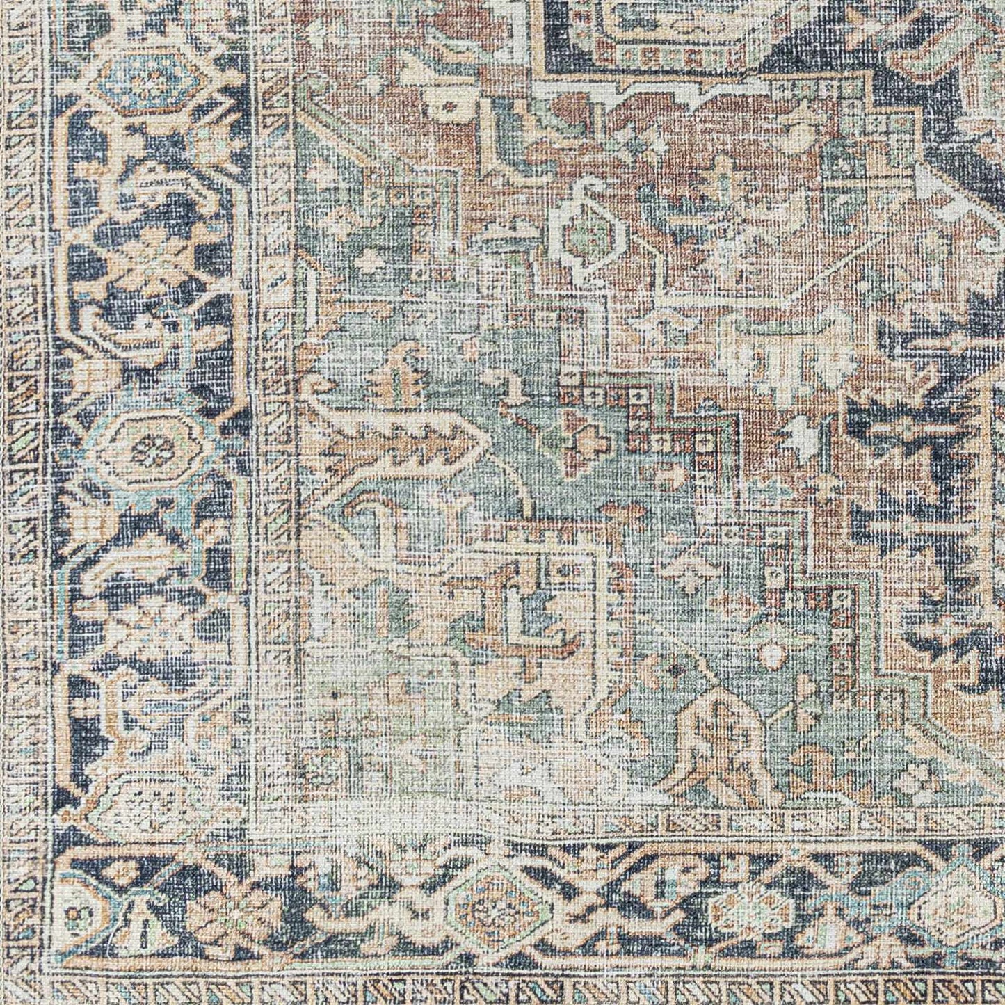 Washable Green Tumble Dry Rug - Soft and Durable