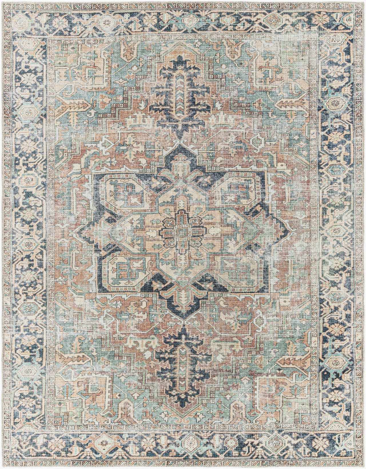 Washable Green Tumble Dry Rug - Soft and Durable